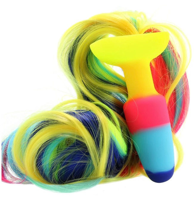 Xr Brands Tailz Remote Controlled Vibrating Anal Plug With Tail Rainbow main image 1