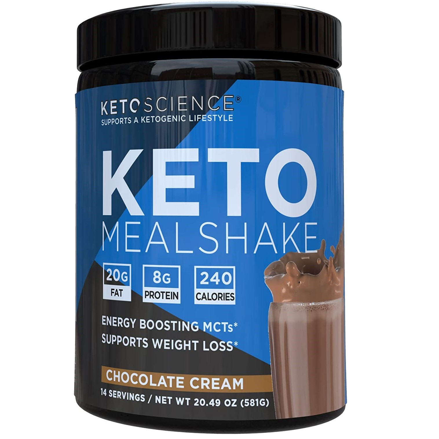 Keto Science Ketogenic Meal Shake Chocolate Dietary Supplement, Rich in MCTs and