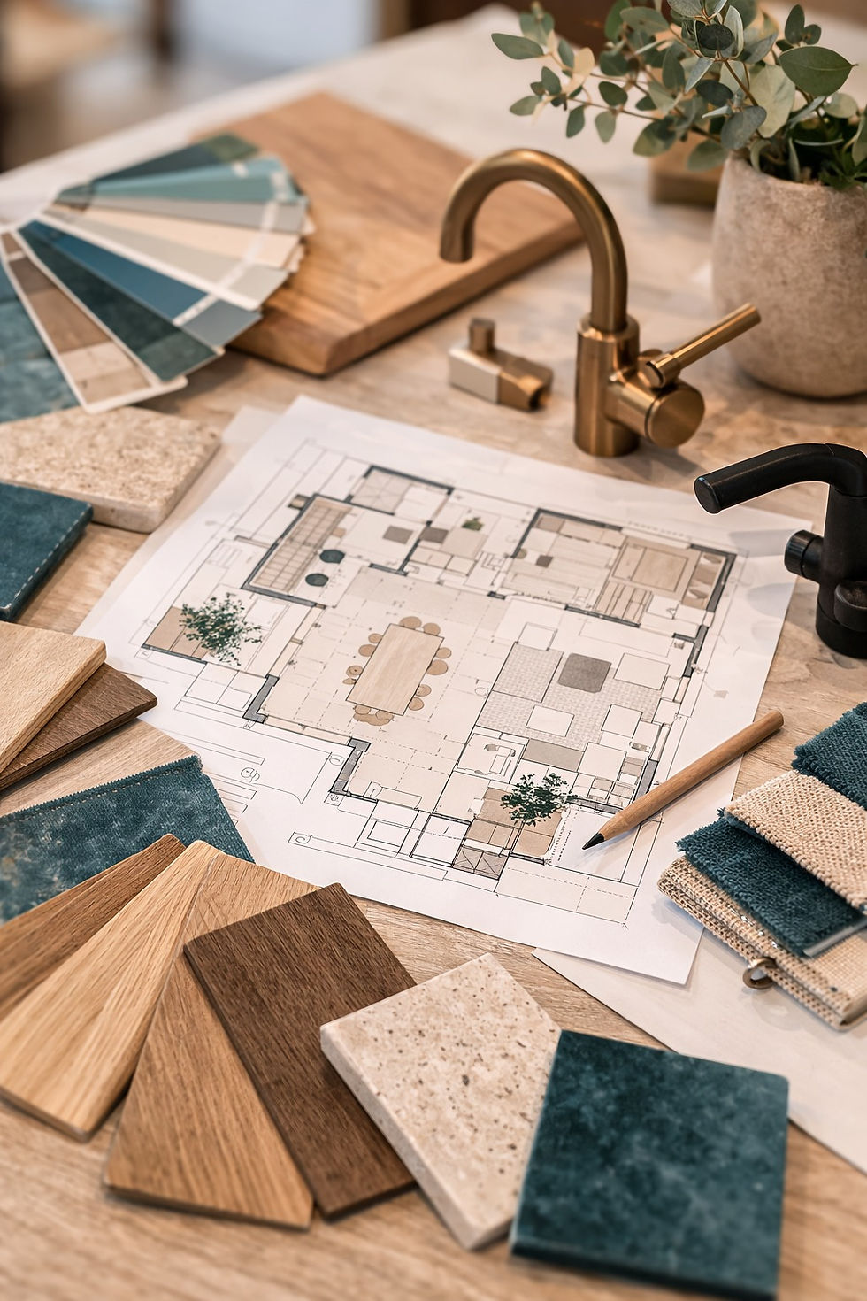 Planimetria e moodboard per ristrutturare