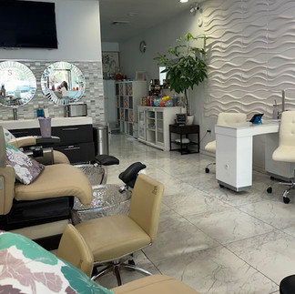 Interior of a nail salon in Laguna Beach