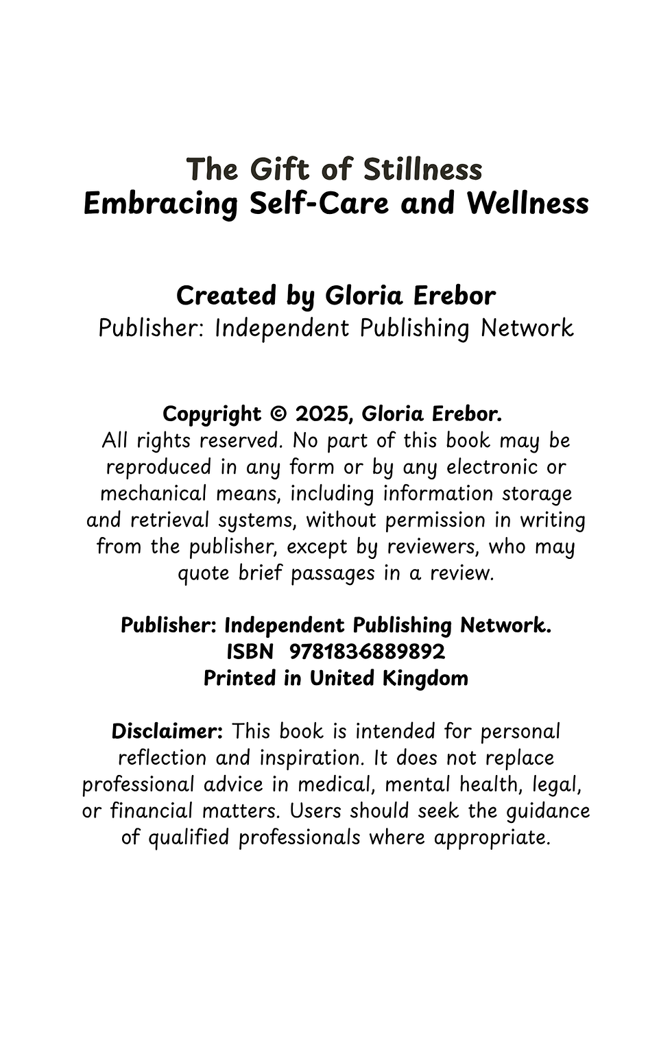 Thumbnail: The Gift of Stillness: Embracing  Self-Care and Wellness