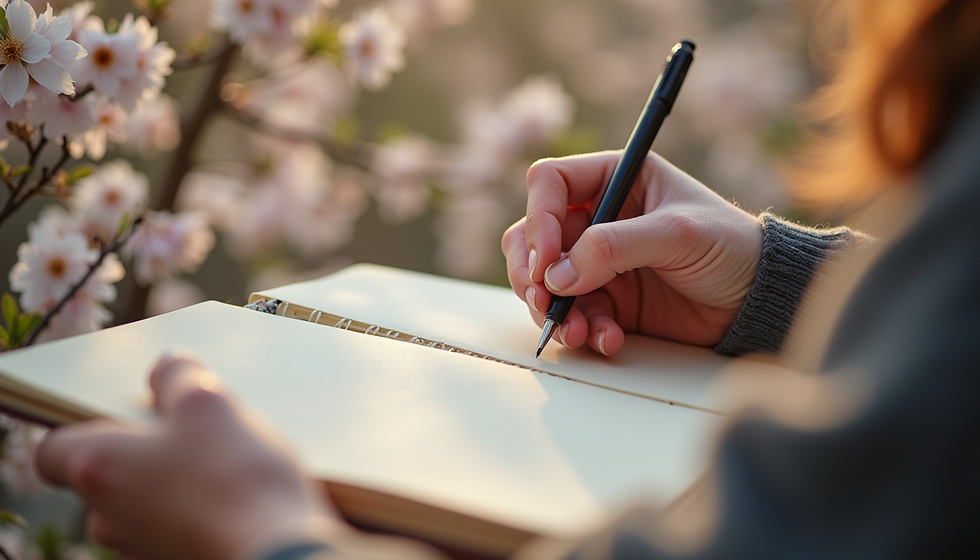 A person short story journaling