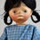 Thumbnail: Artist doll with blue-checkered dress | Elisabeth Pongratz-Schöfer