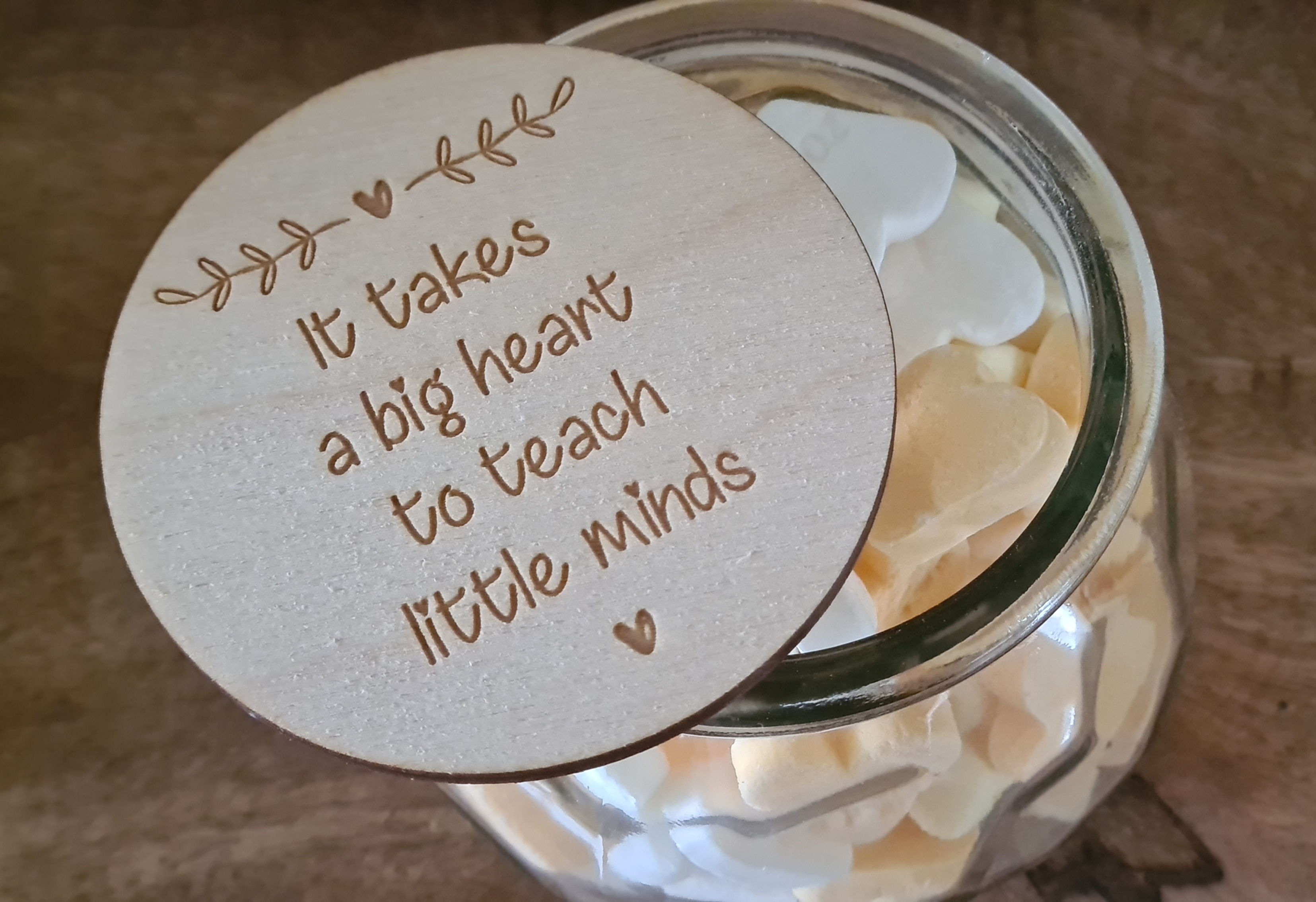 Glazen pot It takes a big haert