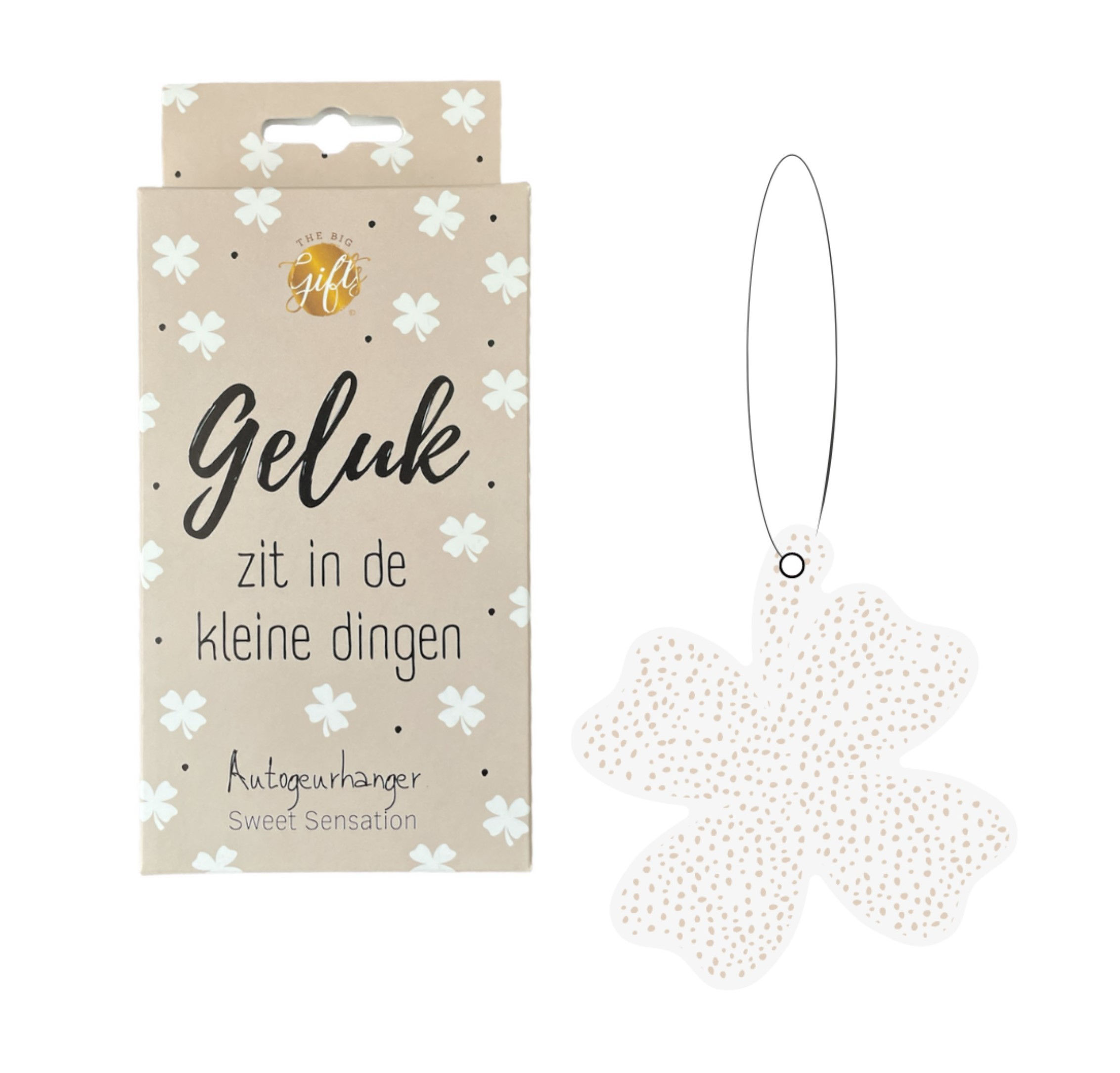 Auto geurhanger Geluk zit in de kleine dingen
