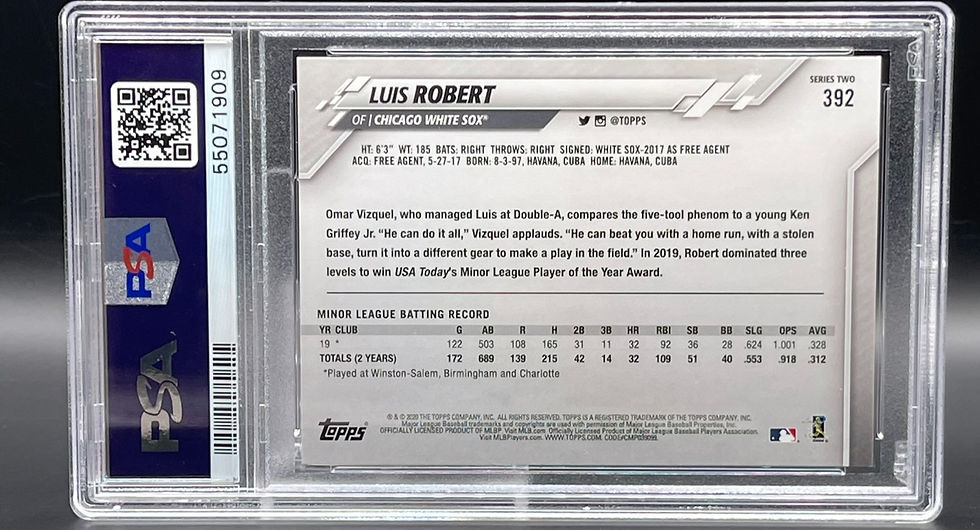 Thumbnail: 2020 Topps Luis Robert Rookie Card PSA 10