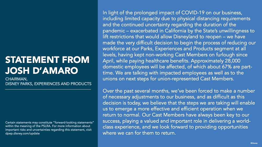Disney Makes Difficult Decision to Layoff 28,000 Cast Members