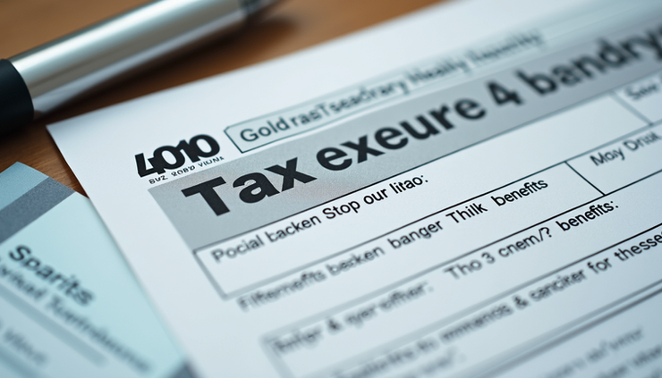 Eye-level view of a tax form with Social Security section highlighted