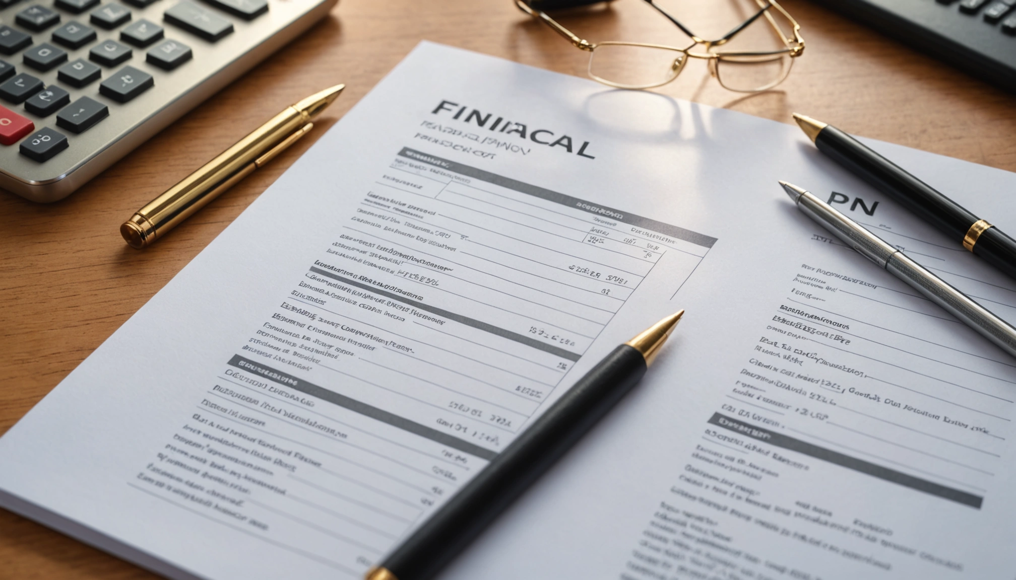 Eye-level view of financial planning materials