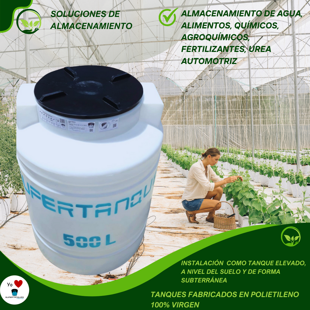 Supertanque HighTank 500 Litros Blanco Traslúcido Tapa rosca (cierre perfecto)
