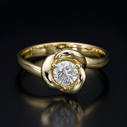 תמונה ממוזערת: Golden Flower 0.50ct טבעת אירוסין