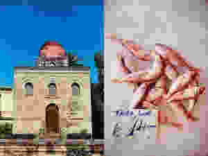 Left: Arab influence in visible all over Sicily, as in the Chiesa di San Cataldo, a Catholic church in Palermo with Arab-Norman architectural roots. Right: Local red mullet for sale at a Palermo market.