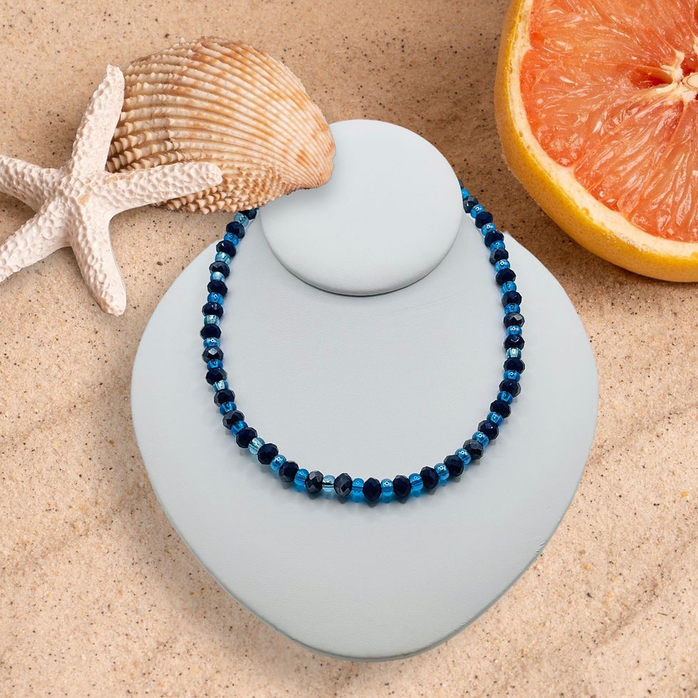 Thumbnail: Santorini Blue Crystal Necklace