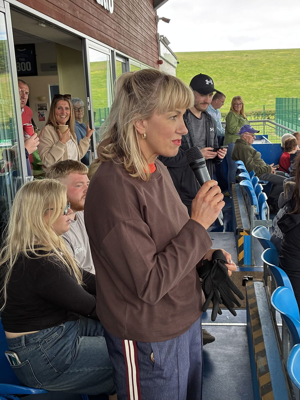 Sue Hopper thanks the crowd