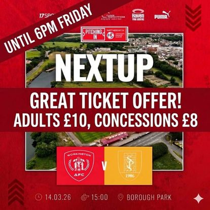 Watch The Reds for a tenner. Let's pack out Borough Park