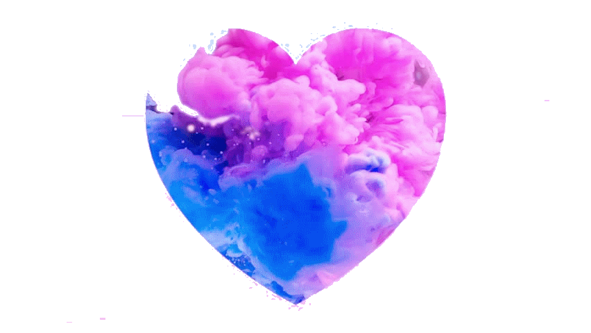 cotton candy colored heart shape