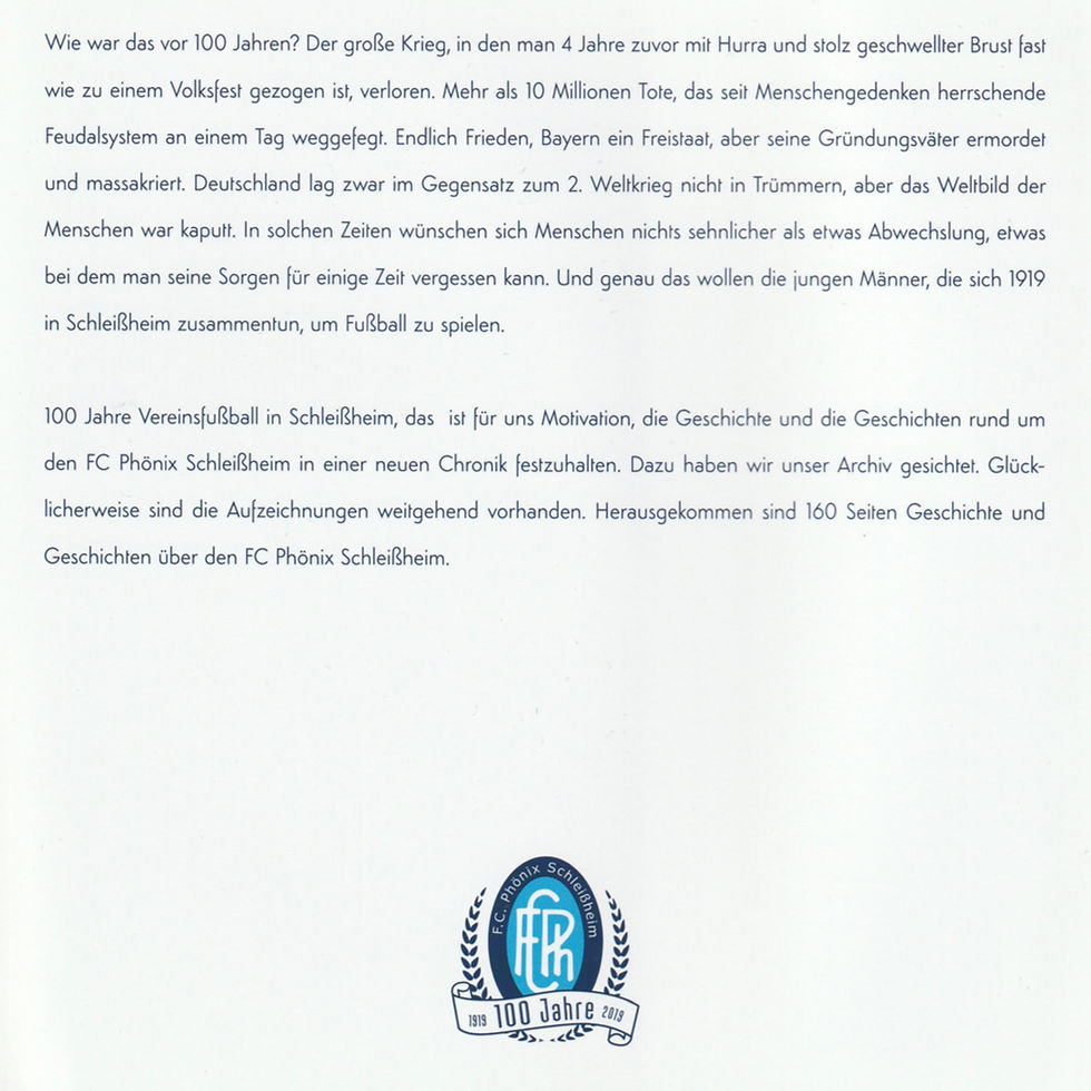 Miniaturbild: Vereinschronik - 100 Jahre FC Phönix Schleißheim