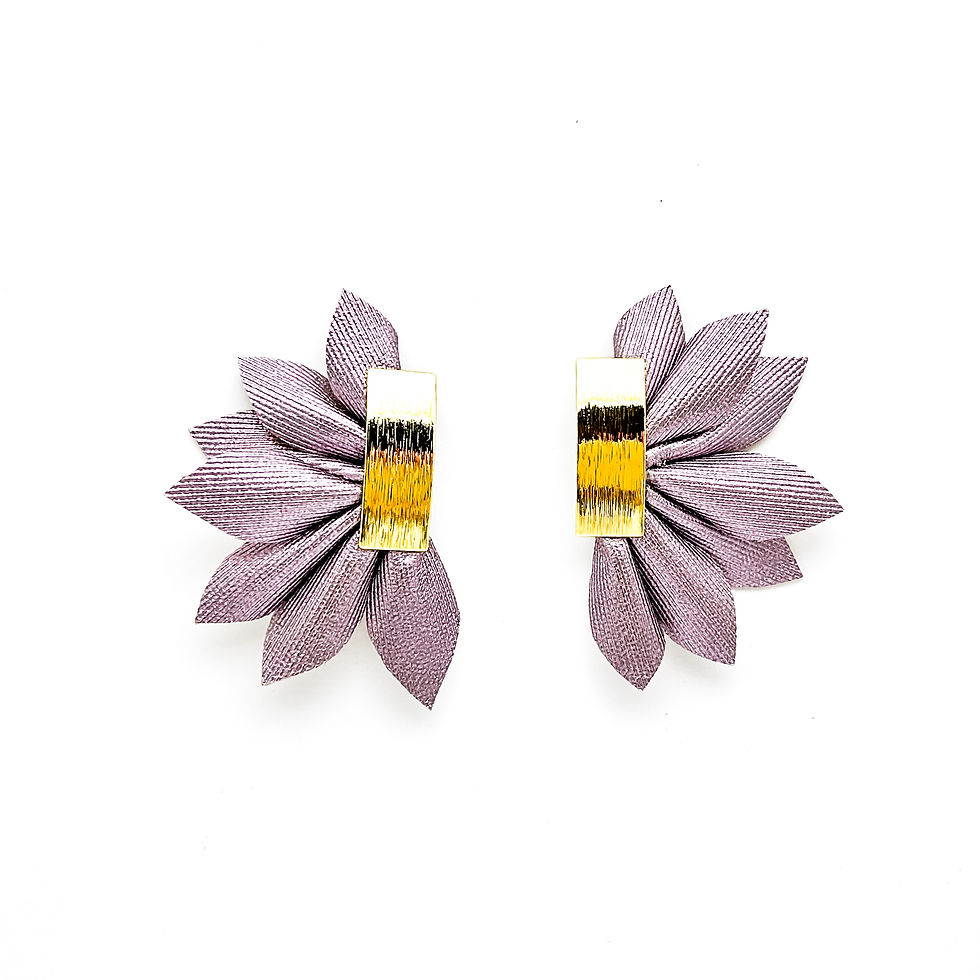Leaf Echoes Statement Earrings - French Violet