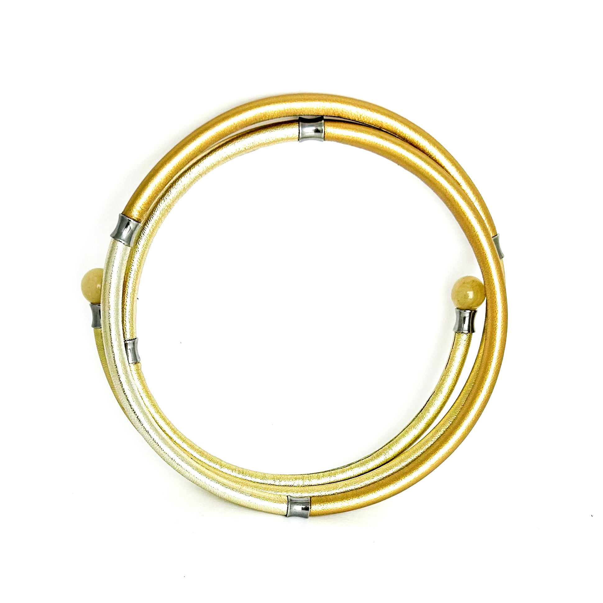 Double Orb Necklace - Multi Coloured- Jade