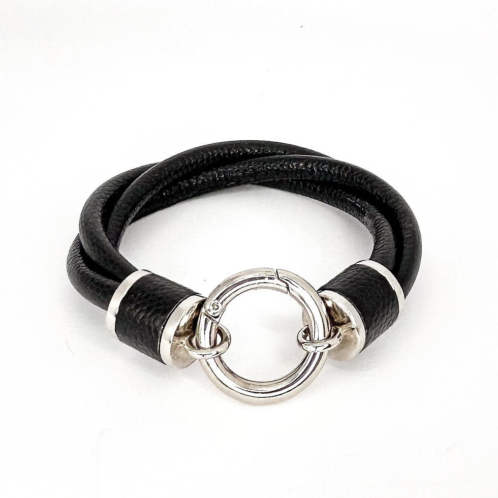 The Lock Leather Bracelet - Black
