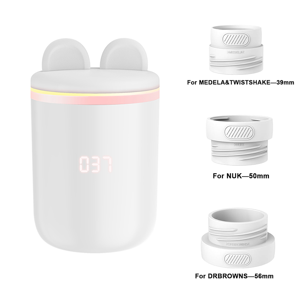 Bottle warmer with adapters for Medela, NUK, Dr. Brown's
