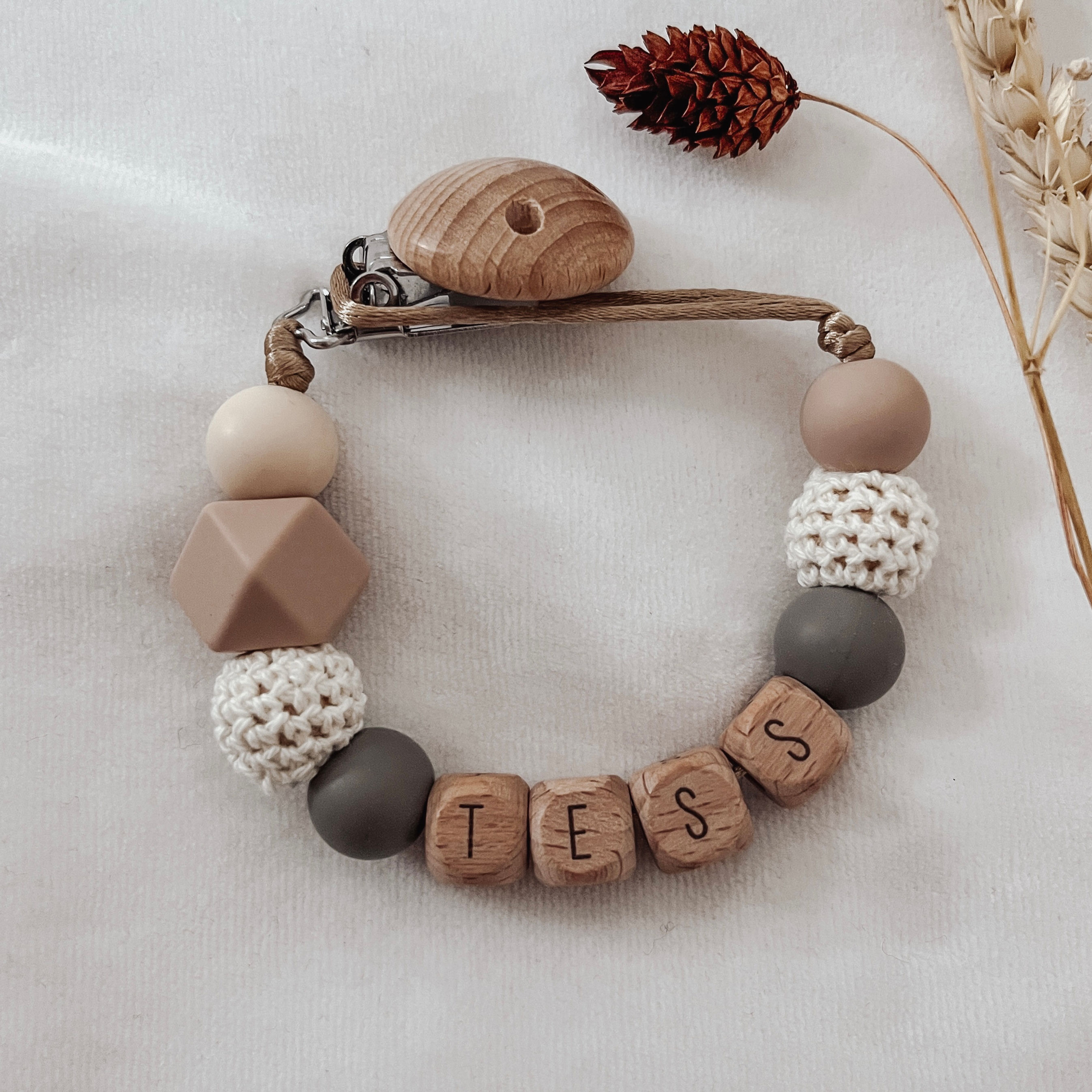 Speenkoord met naam Naturel