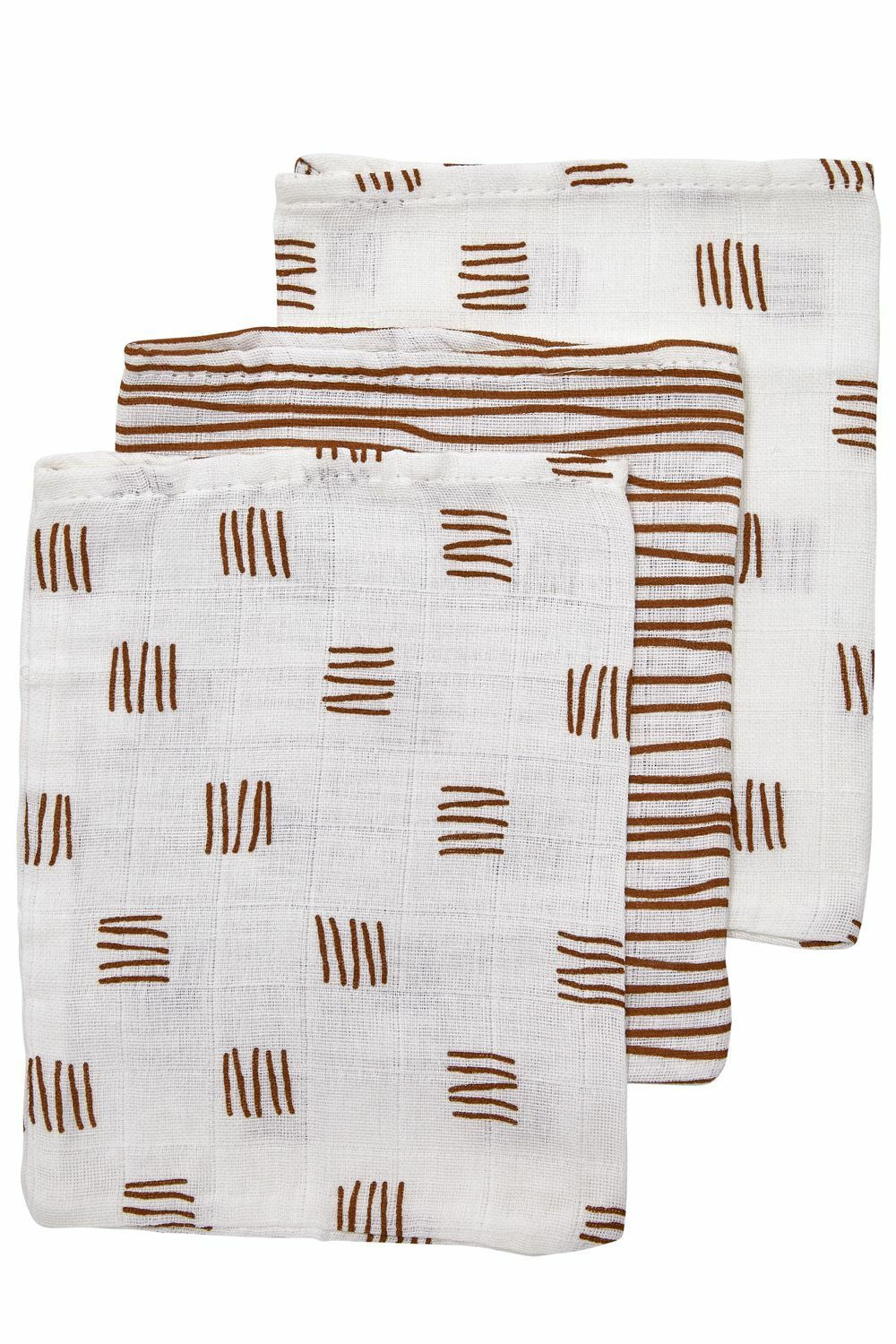 HYDROFIELE WASHANDJES 3-PACK BLOCK STRIPE - CAMEL - 20X17CM