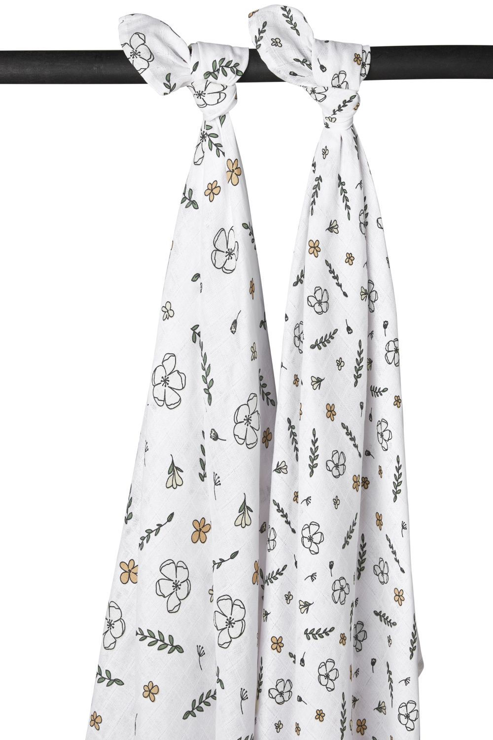 BIOLOGISCH HYDROFIELE SWADDLES 2-PACK FLORAL - 120X120CM