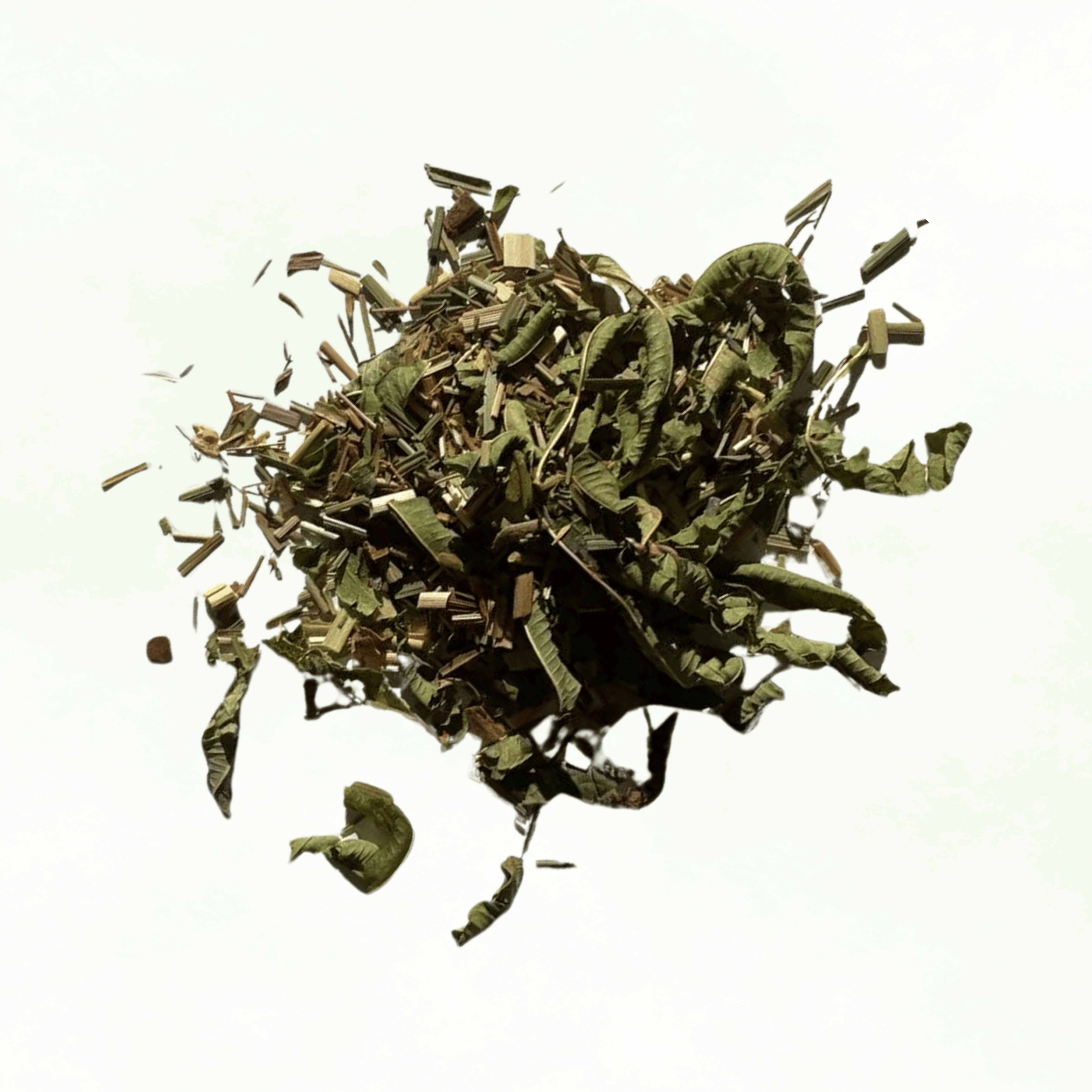 Étoile du Provence digestive herbal tea with rosemary, thyme and lemongrass mix on a white background