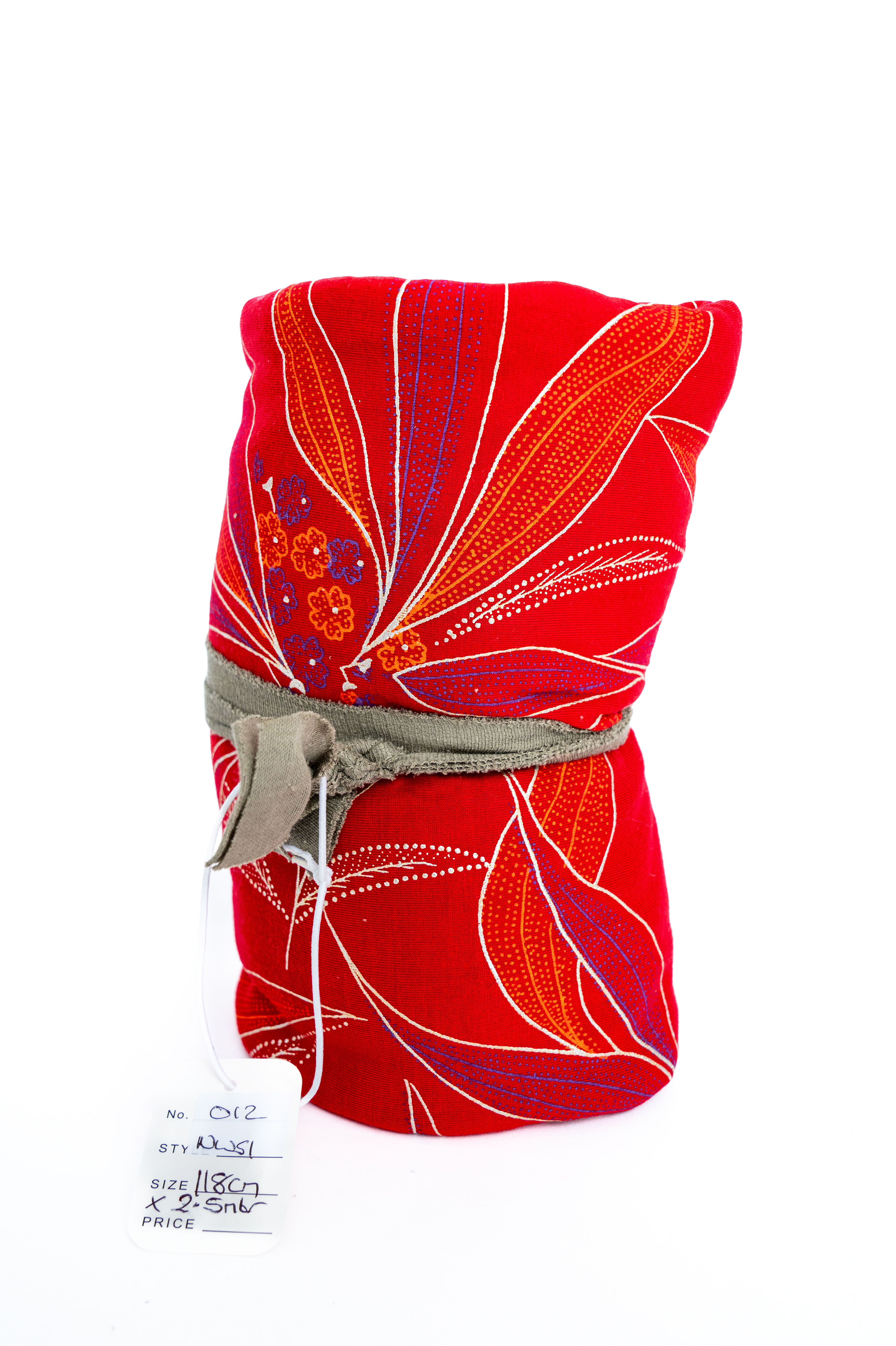 Stretch jersey - red plant print