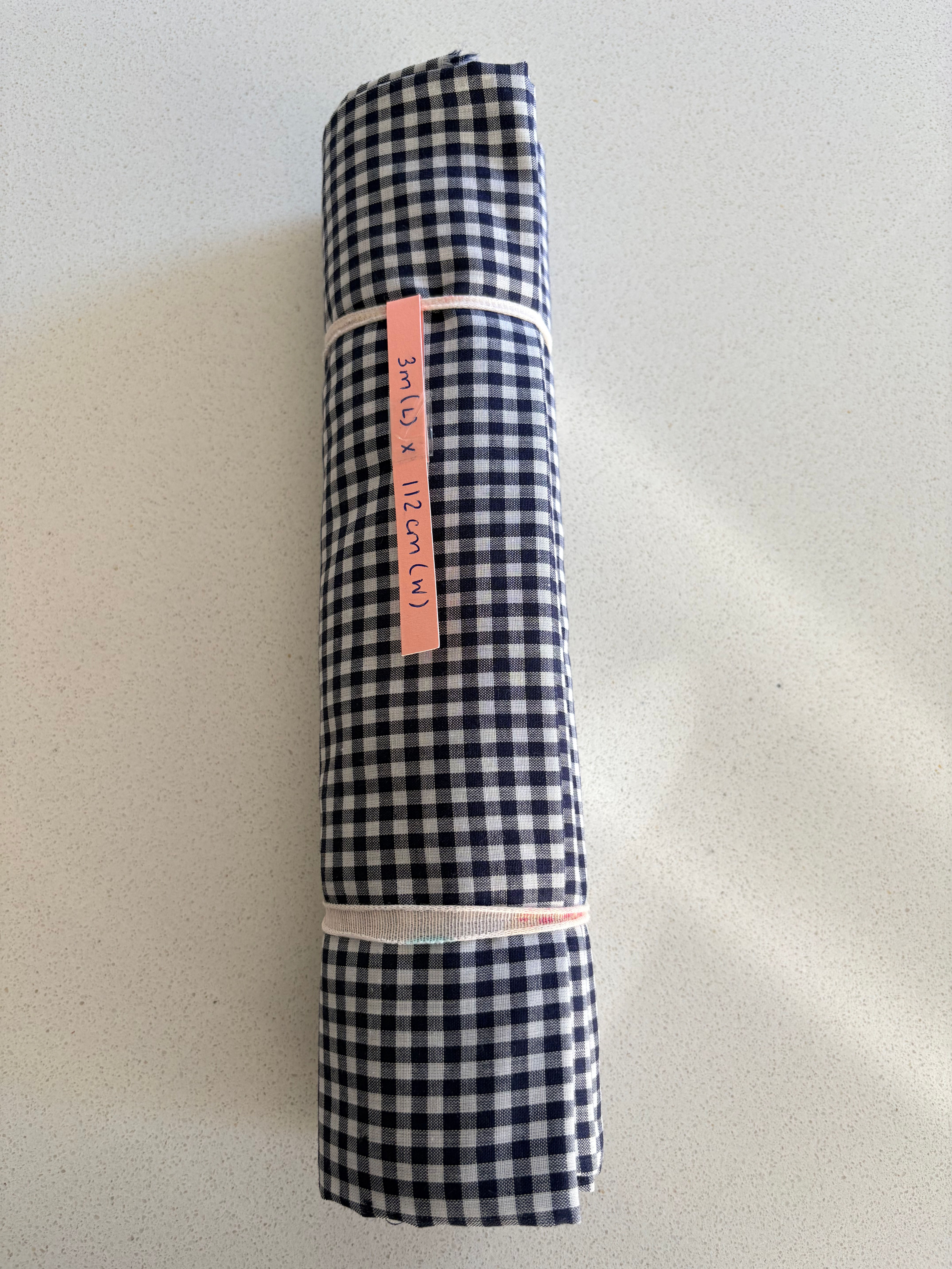 Cotton - navy blue gingham 3mm