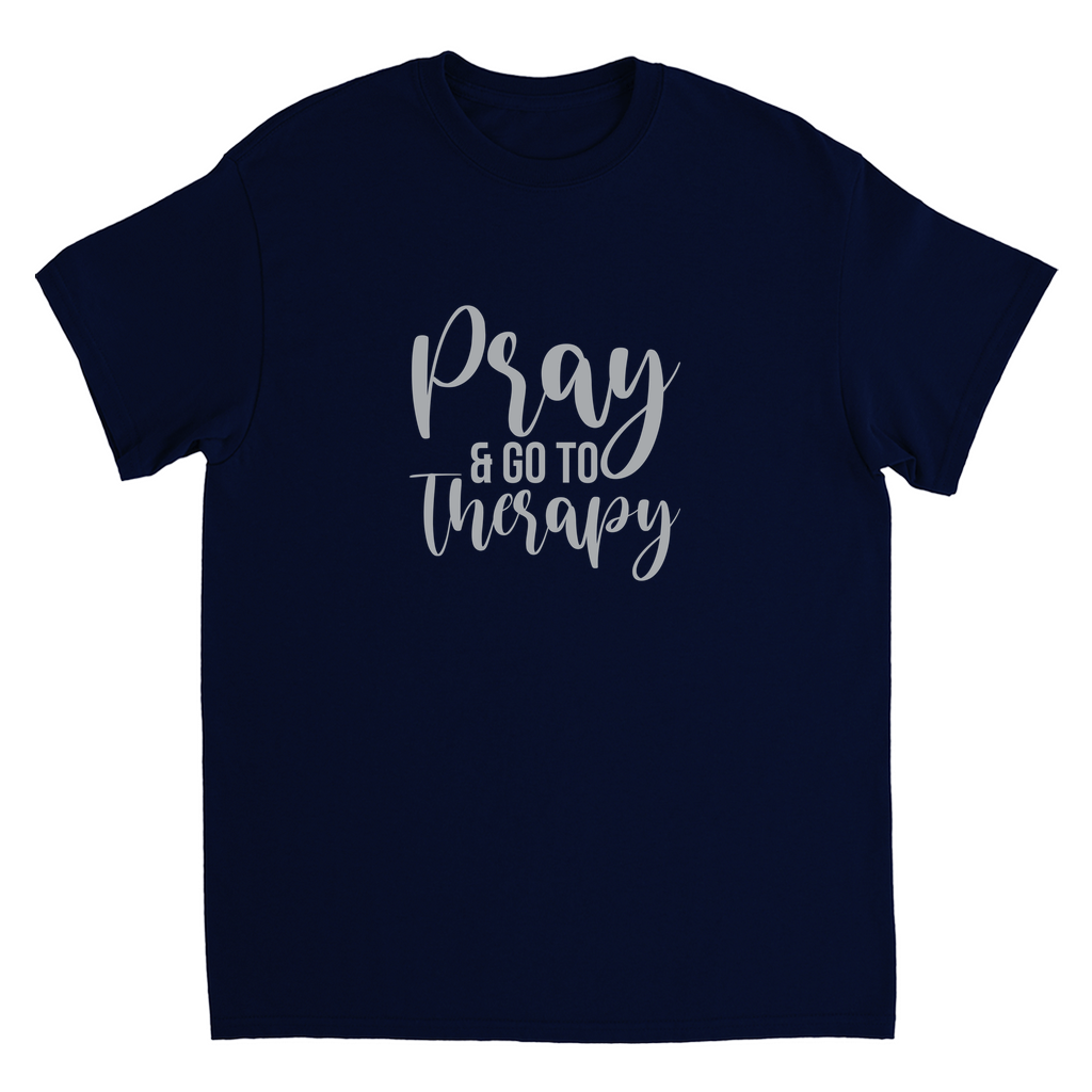 LIMITED EDITION Pray & Go To Therapy Short-Sleeve T-Shirt Silver
