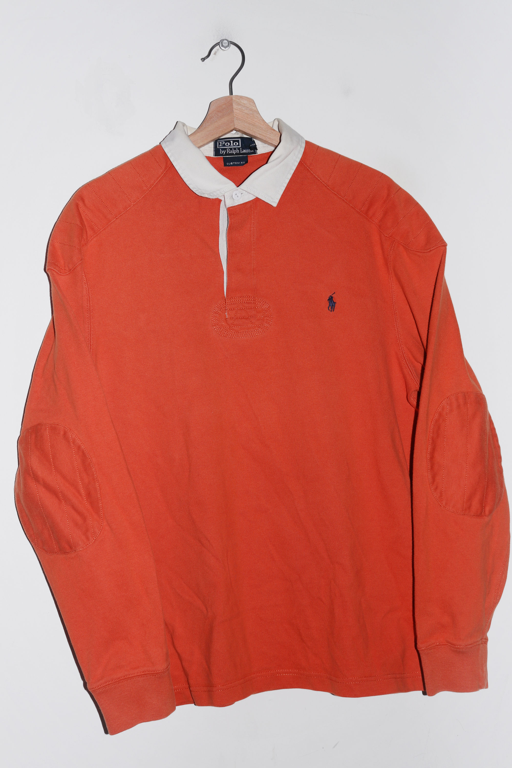 Old School Polo Ralph Lauren Embroidered Logo Thick Rugby Jumper (L)