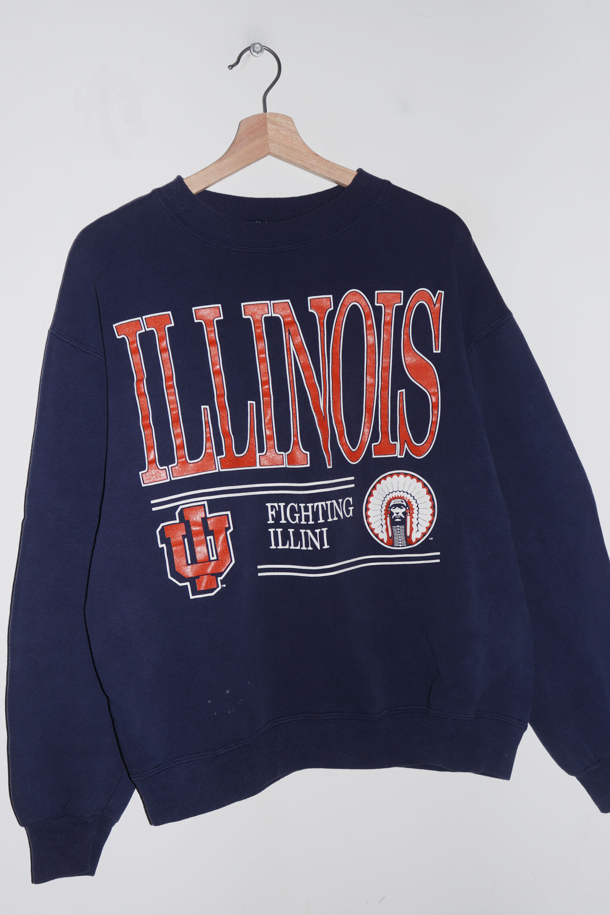 Vintage 90s Illinois University Varsity Graphic Sweatshirt (M)