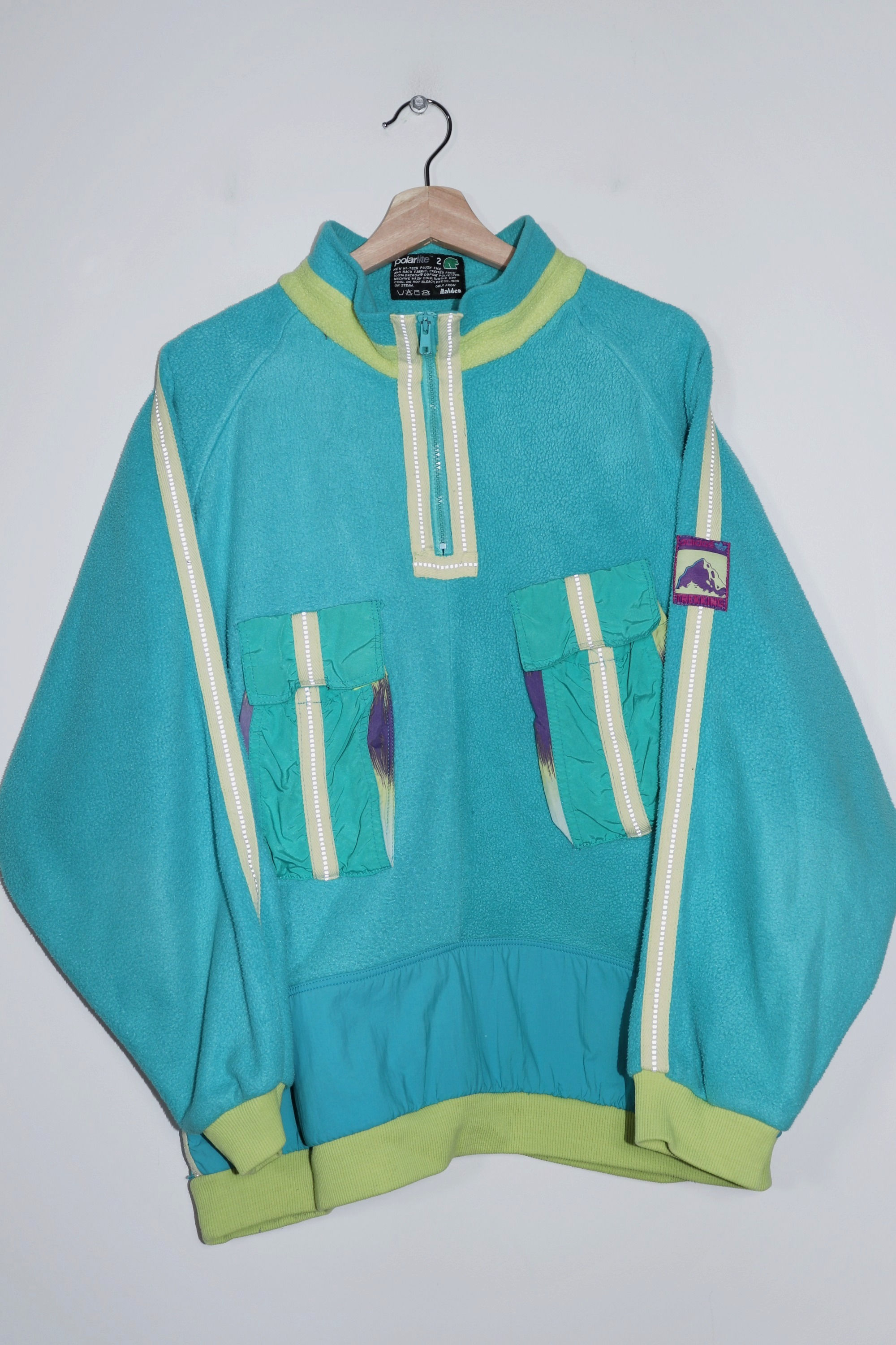 Vintage 90s Adidas Trekking Polartlite Fleece Quarter Zip Jumper (Very Rare) (L)