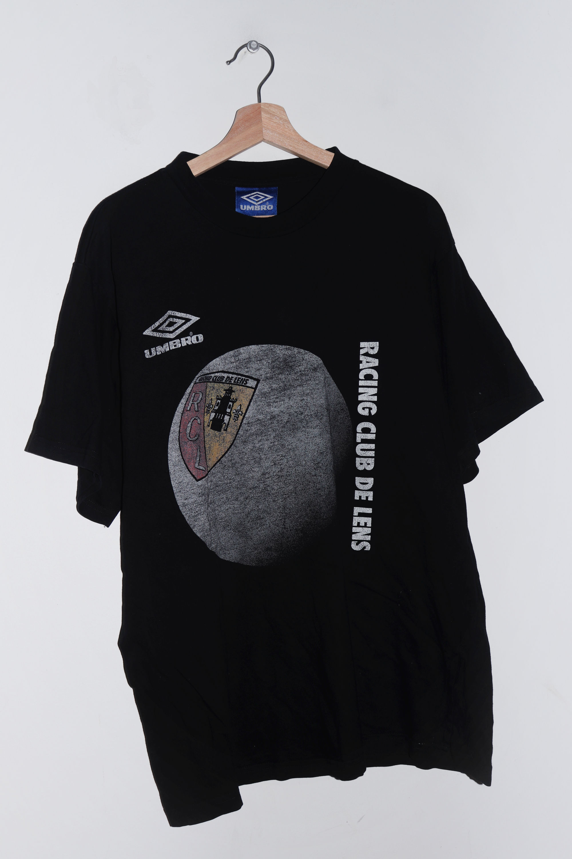 Vintage 90s Umbro Racing Club De Lens Football Double Sided Graphic Tee (M-L)