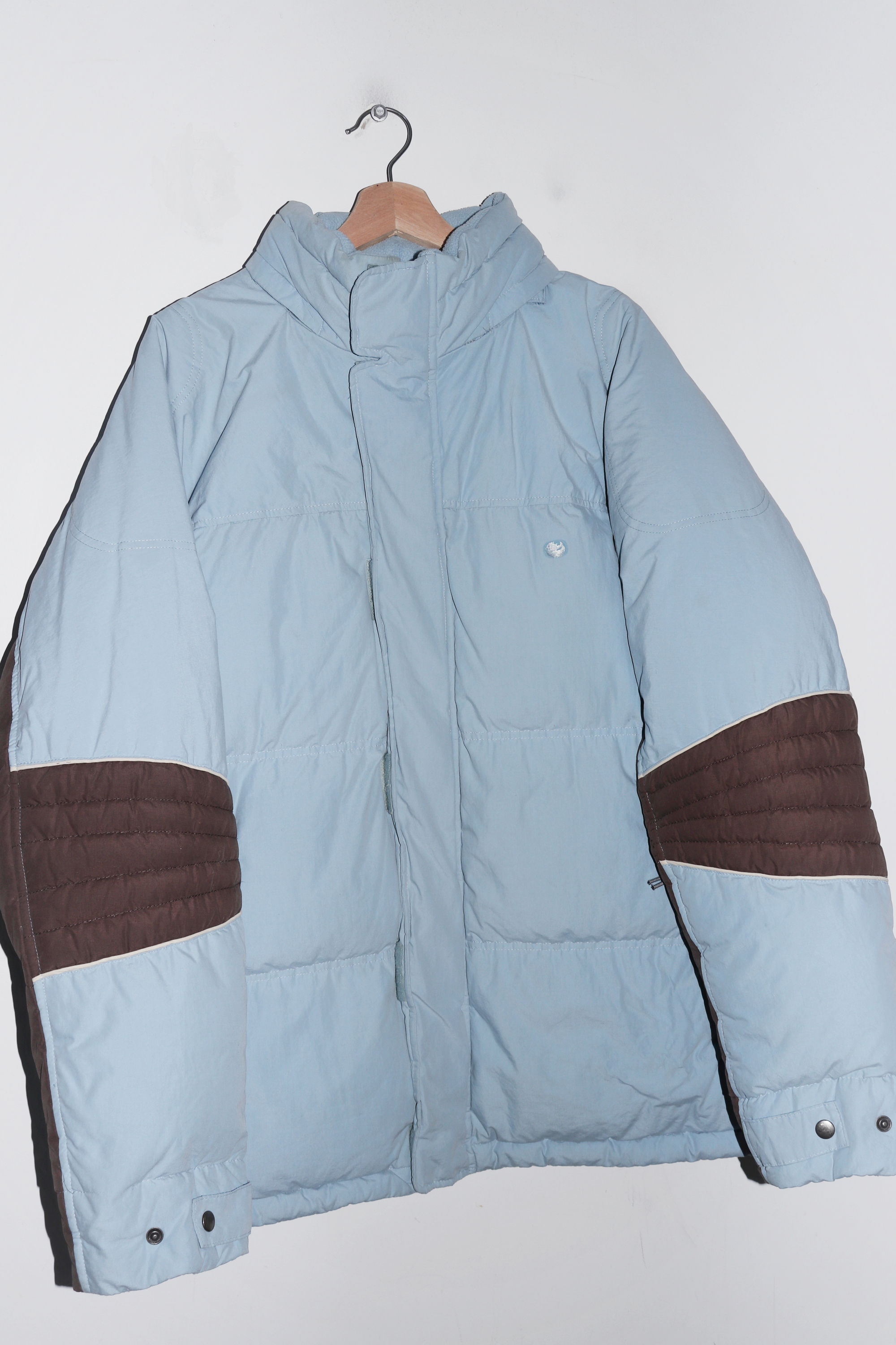 Cody Weightman's Vintage Nike Swoosh Thick Duck Down Ice Blue Puffer Jacket (XL)