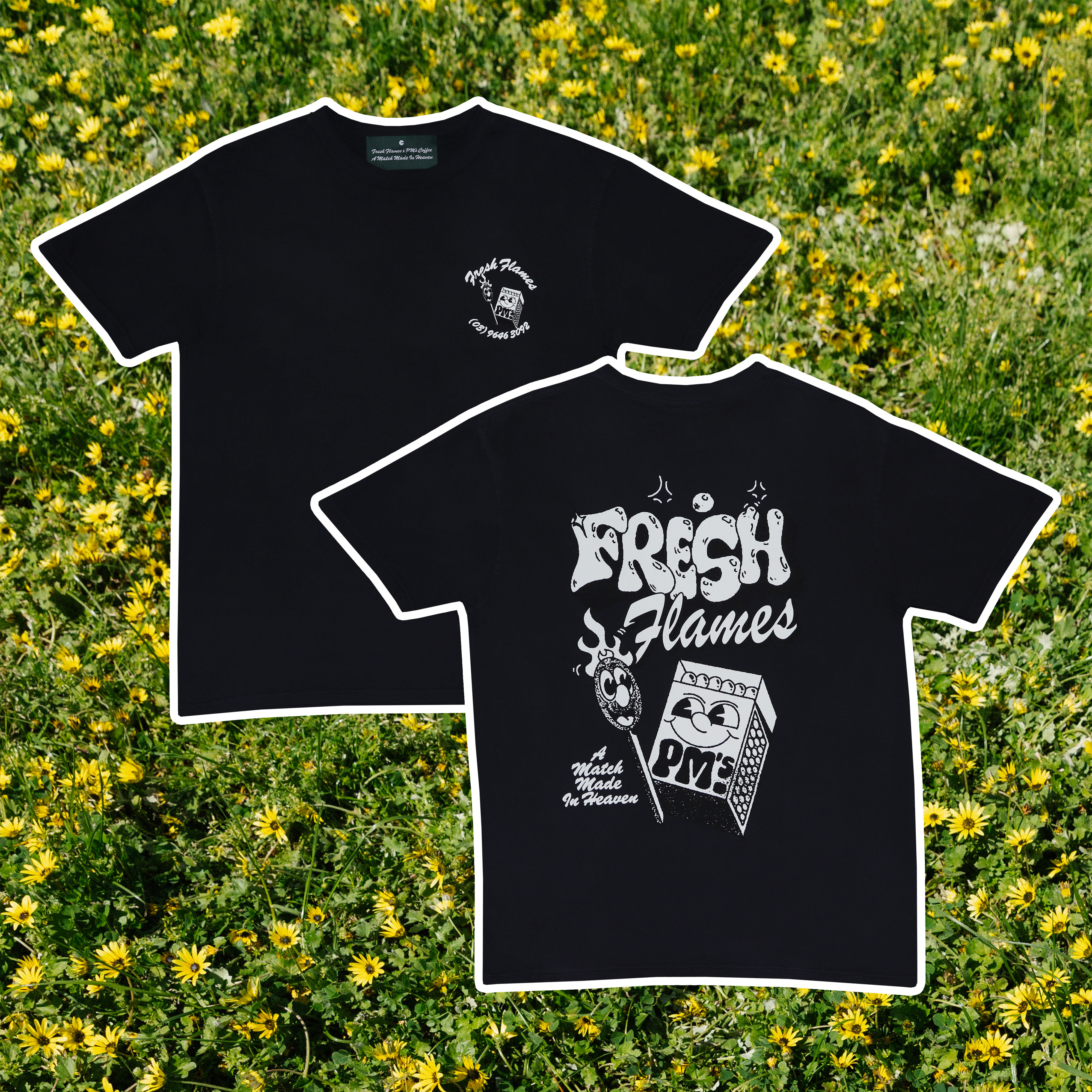 Fresh Flames 'A Match Made in Heaven' Double Sided Graphic Tee