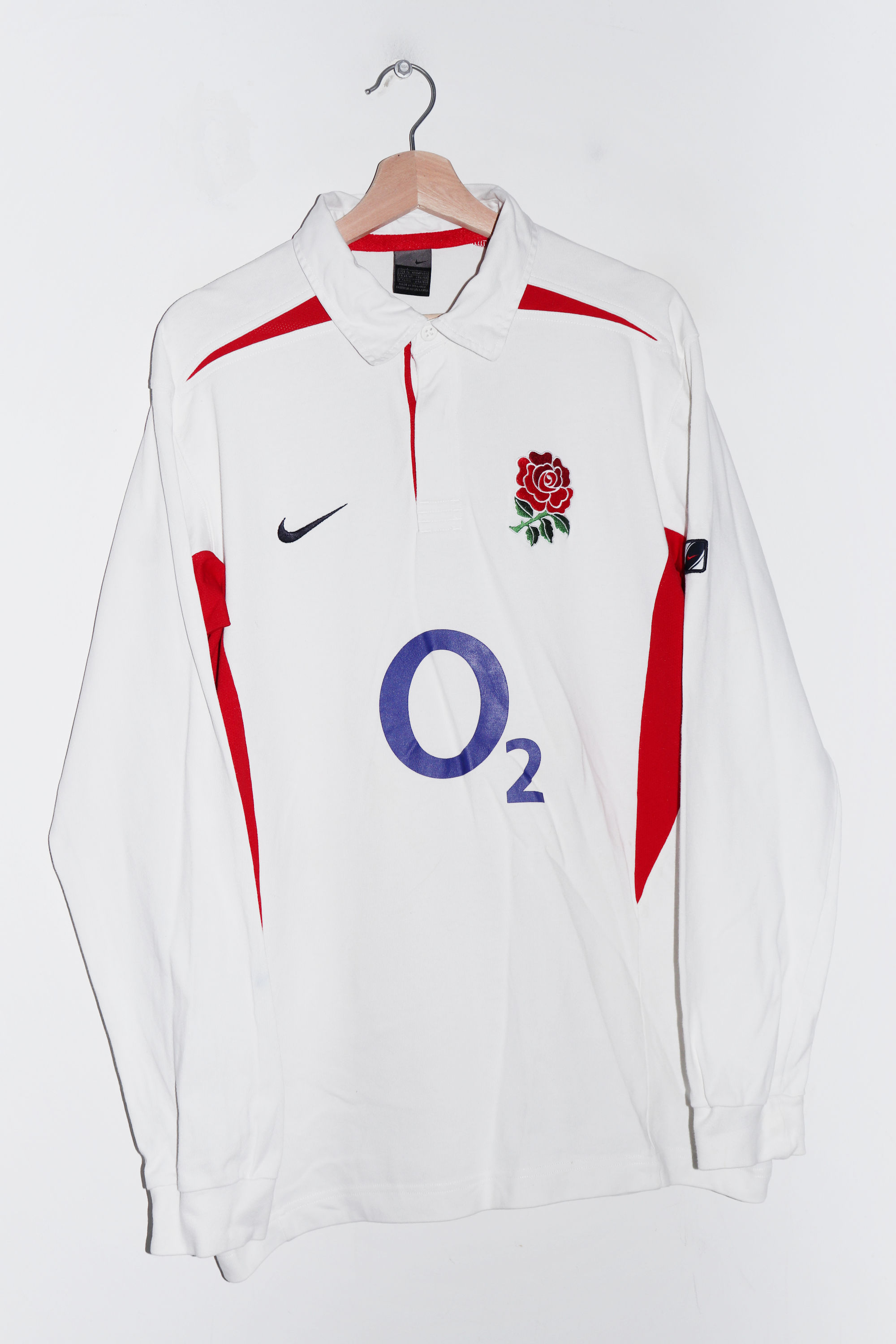 Vintage Nike England Rugby Thick Long Sleeve Collared Jersey (L-XL)