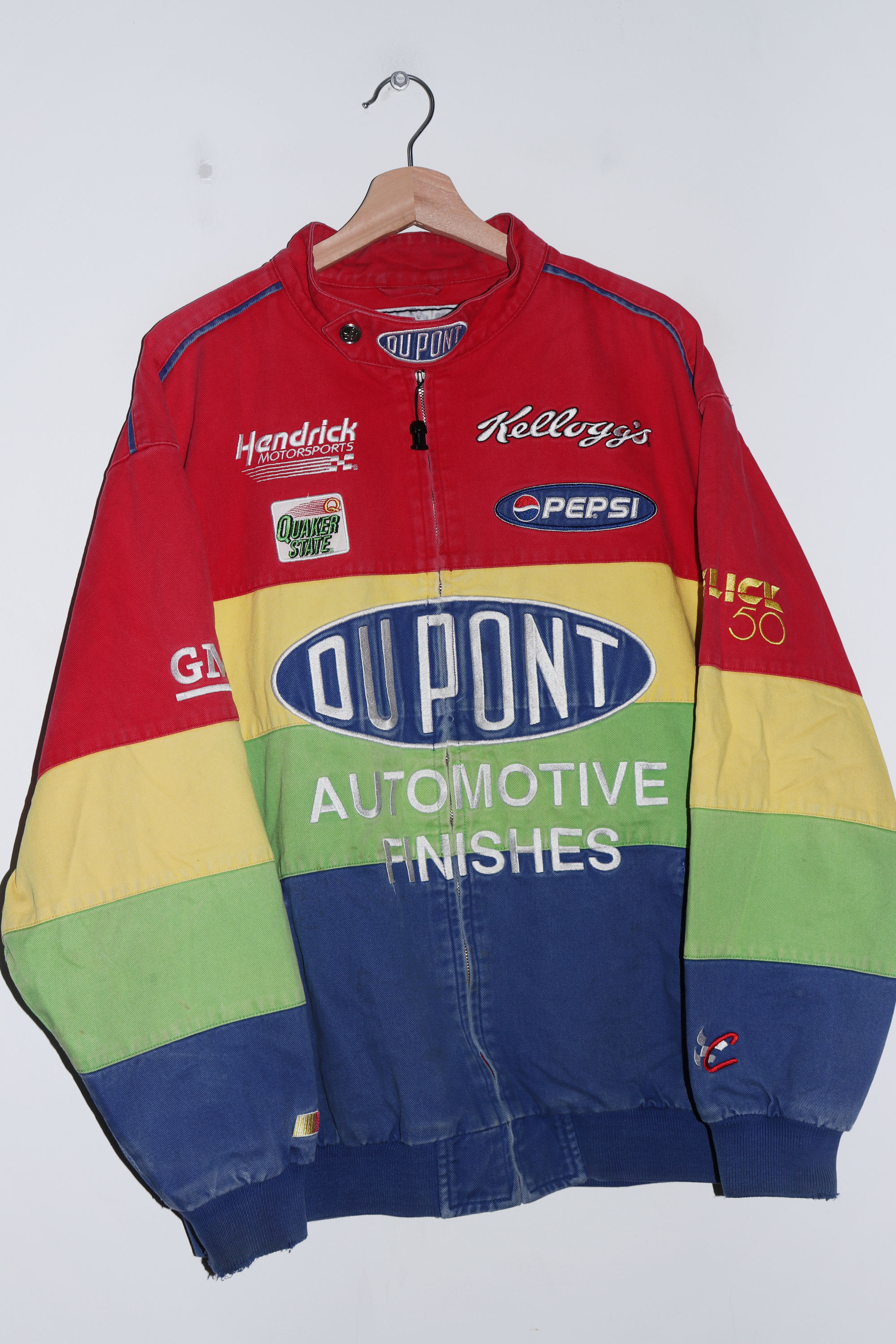 Vintage Chase NASCAR DuPont Embroidered Patches Thick Racing Jacket (Rare)(L-XL)