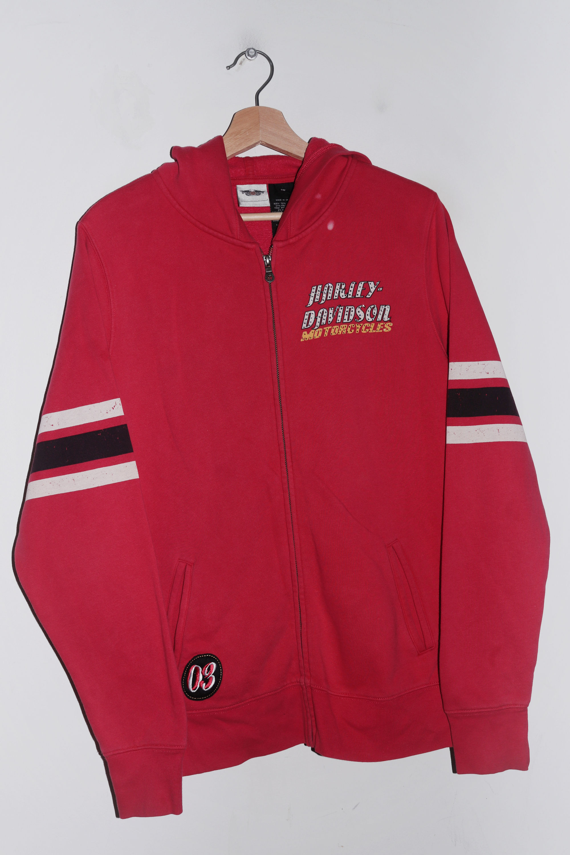 Vintage 2003 Harley Davidson Graphic Cotton Hooded Jacket (L-XL)