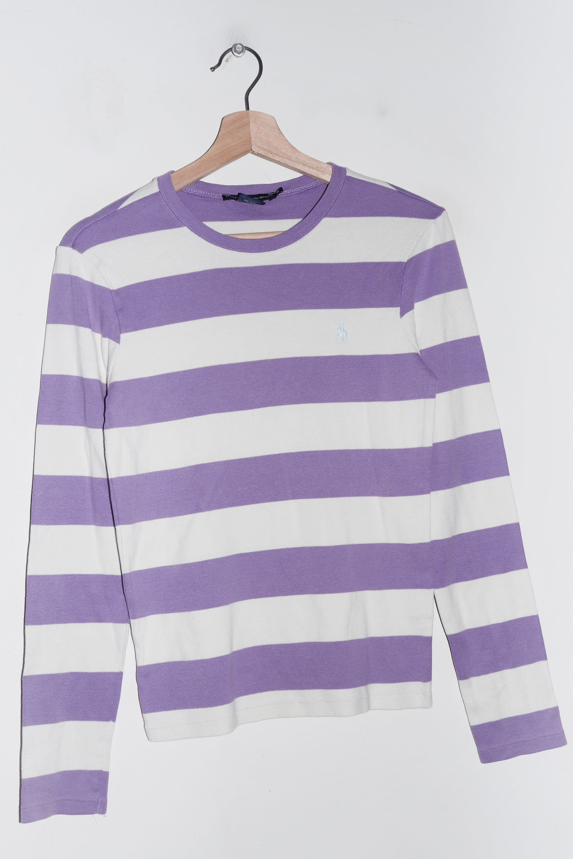 Vintage Ralph Lauren Sport Embroidered Logo Striped Long Sleeve (M)