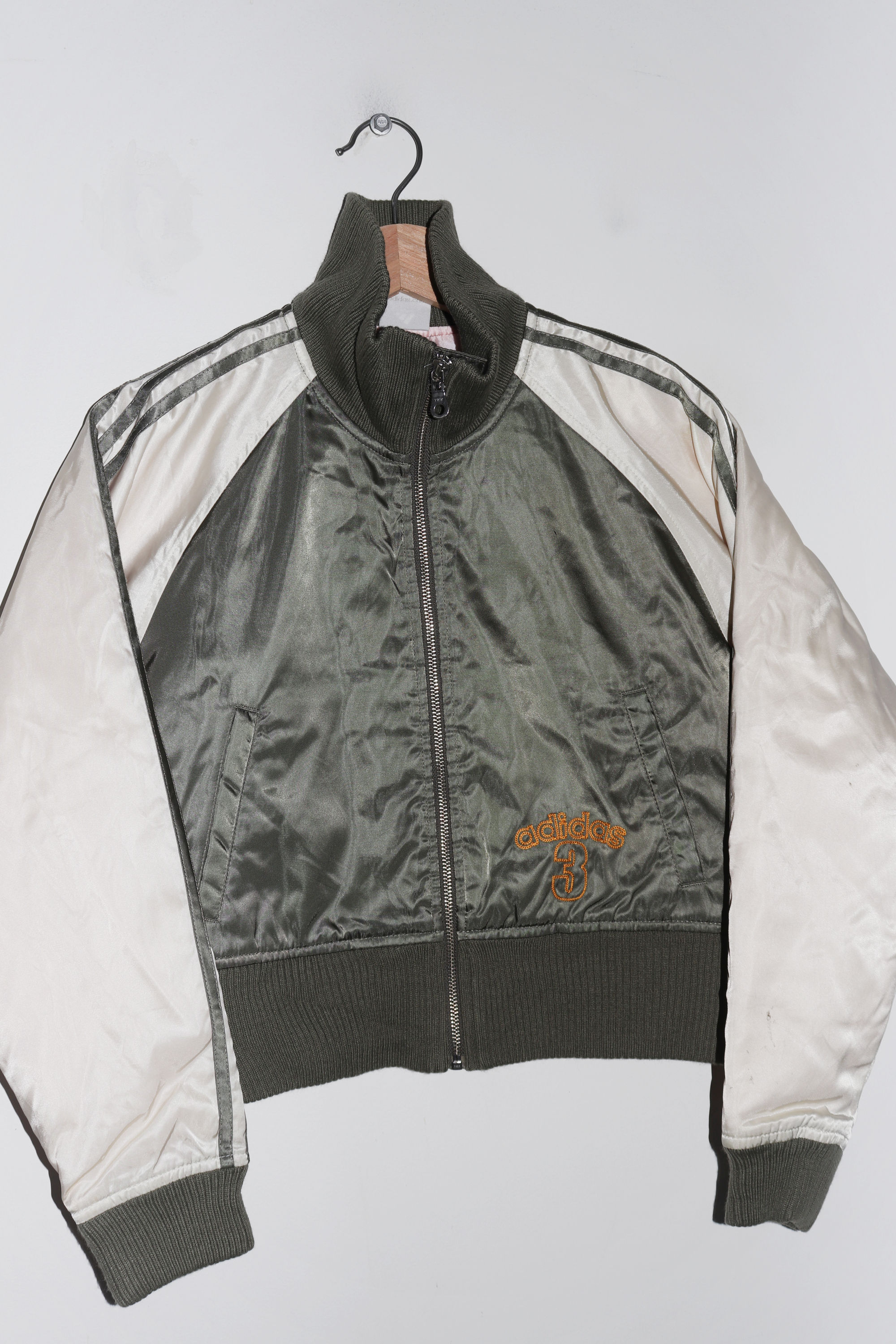 Vintage Adidas 3 Embroidered Logo Padded Cropped Outerwear Jacket (2005) (S-M)