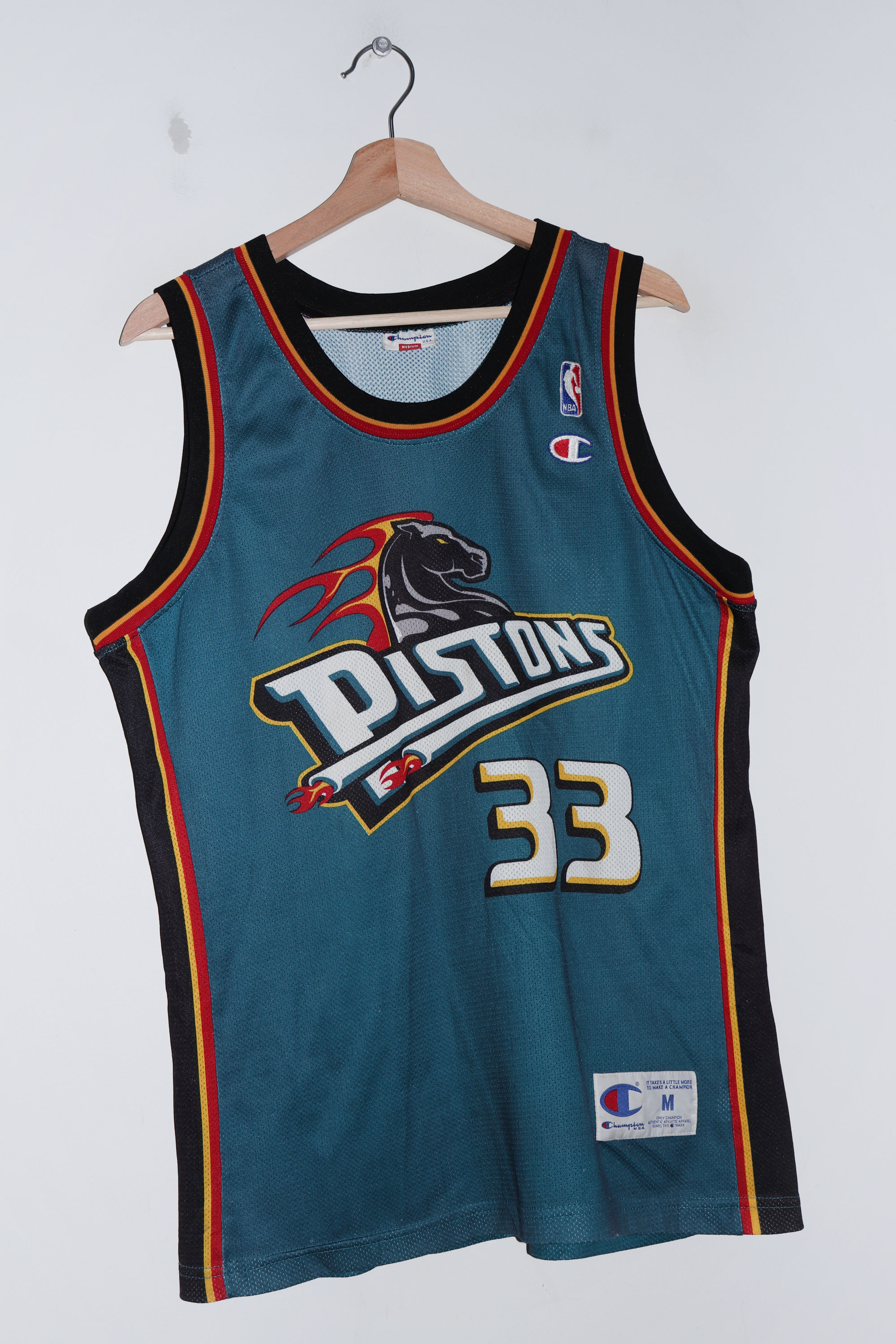 Vintage 90s Champion NBA Detroit Pistons Basketball Jersey (M-L)