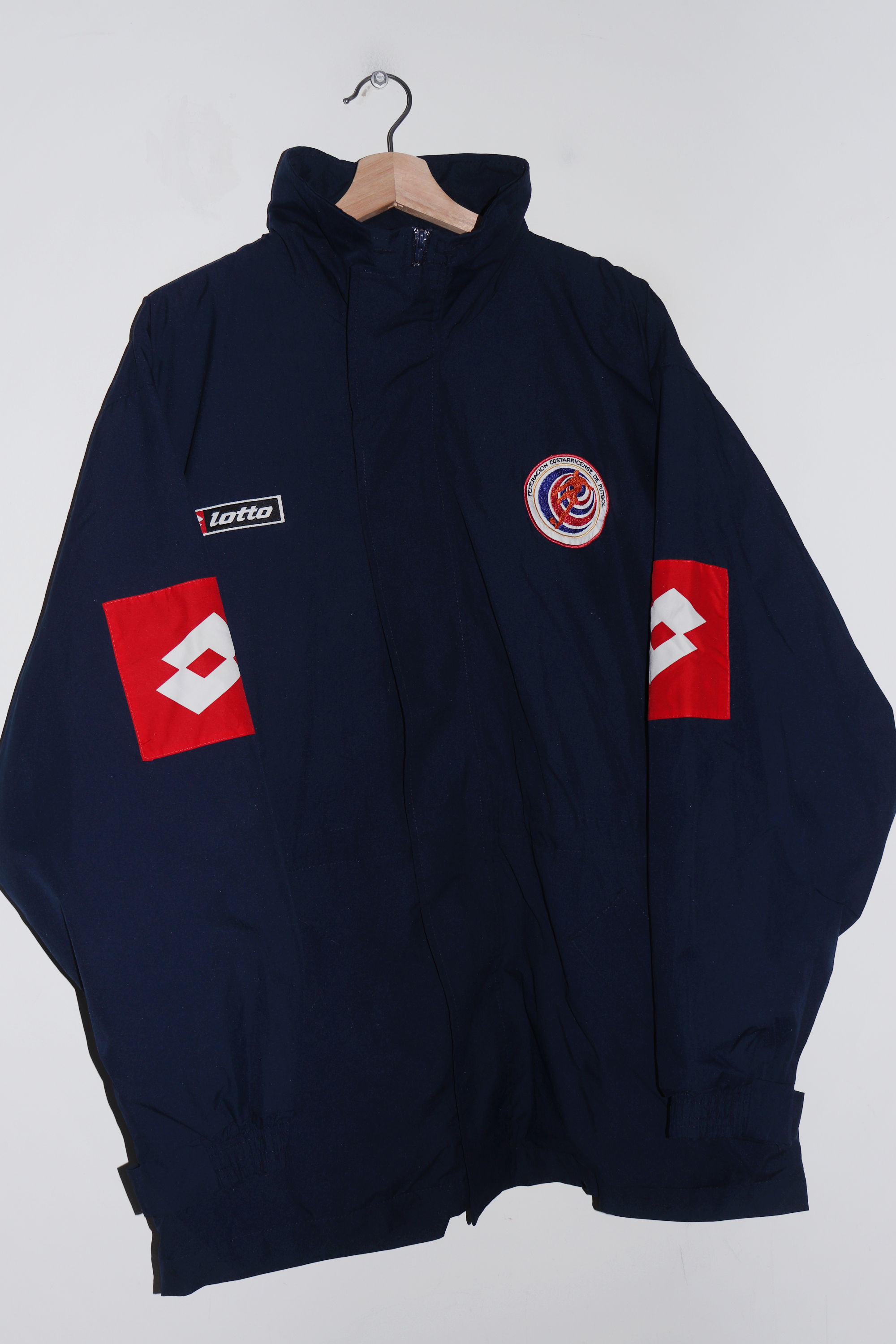 Vintage Lotto Costa Rica Football Thick Fleece Lined Training Jacket (L-XL)