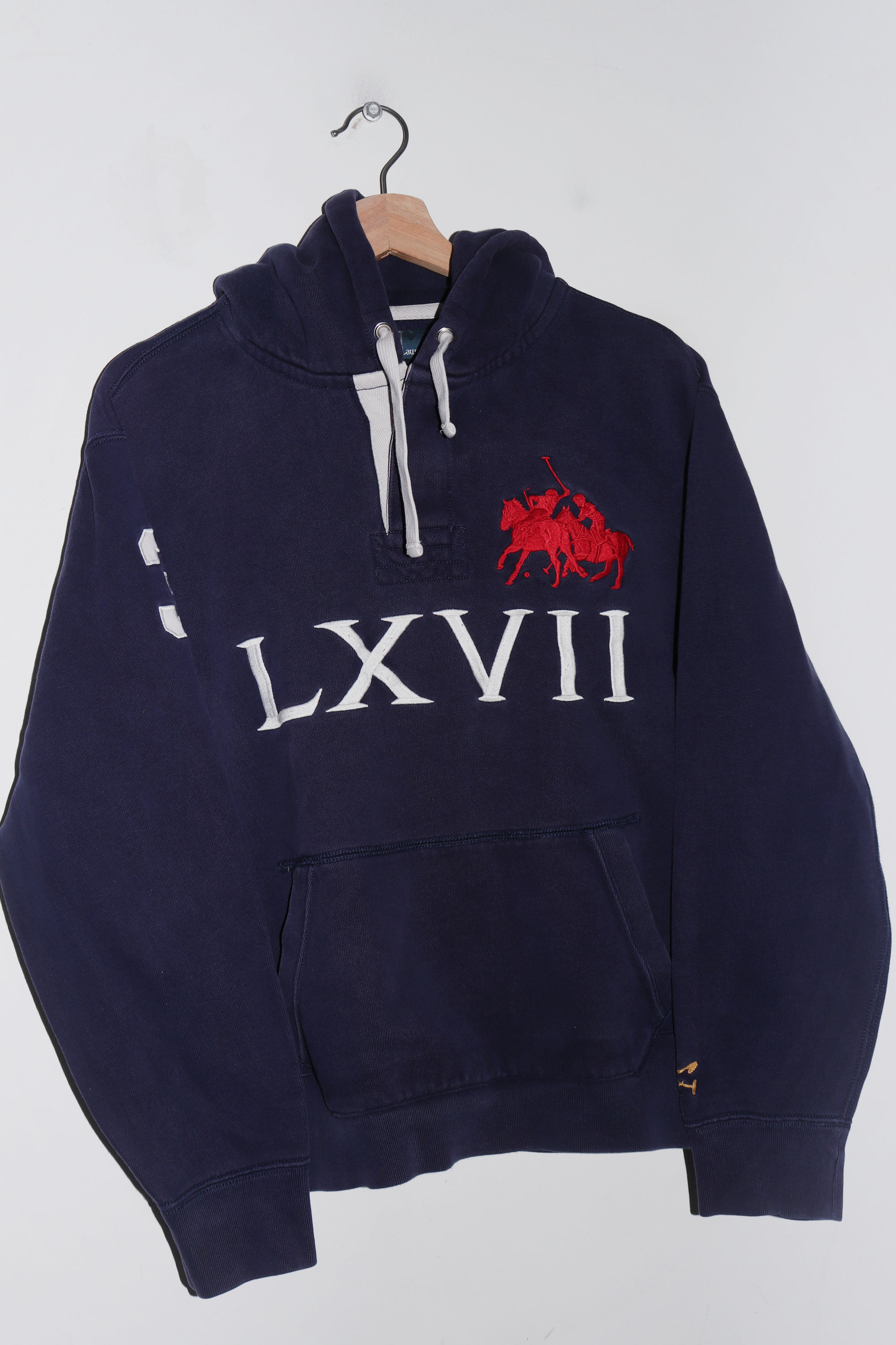 Polo Ralph Lauren Embroidered Horses Graphic Navy Hoodie (Rare) (M)