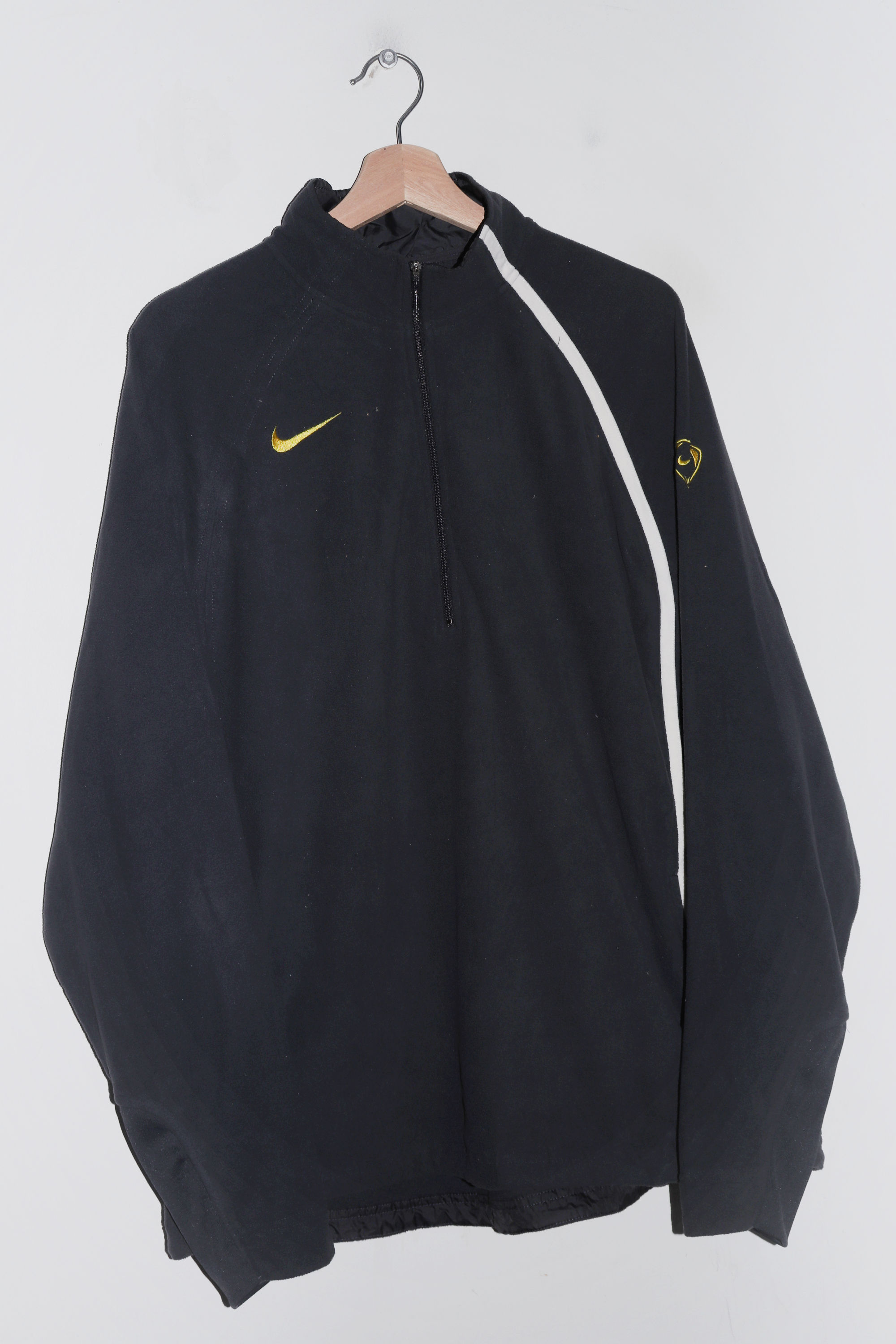 Vintage 2000s Nike T90 Football Mini Swoosh Fleece Quarter Zip Jumper (L-XL)