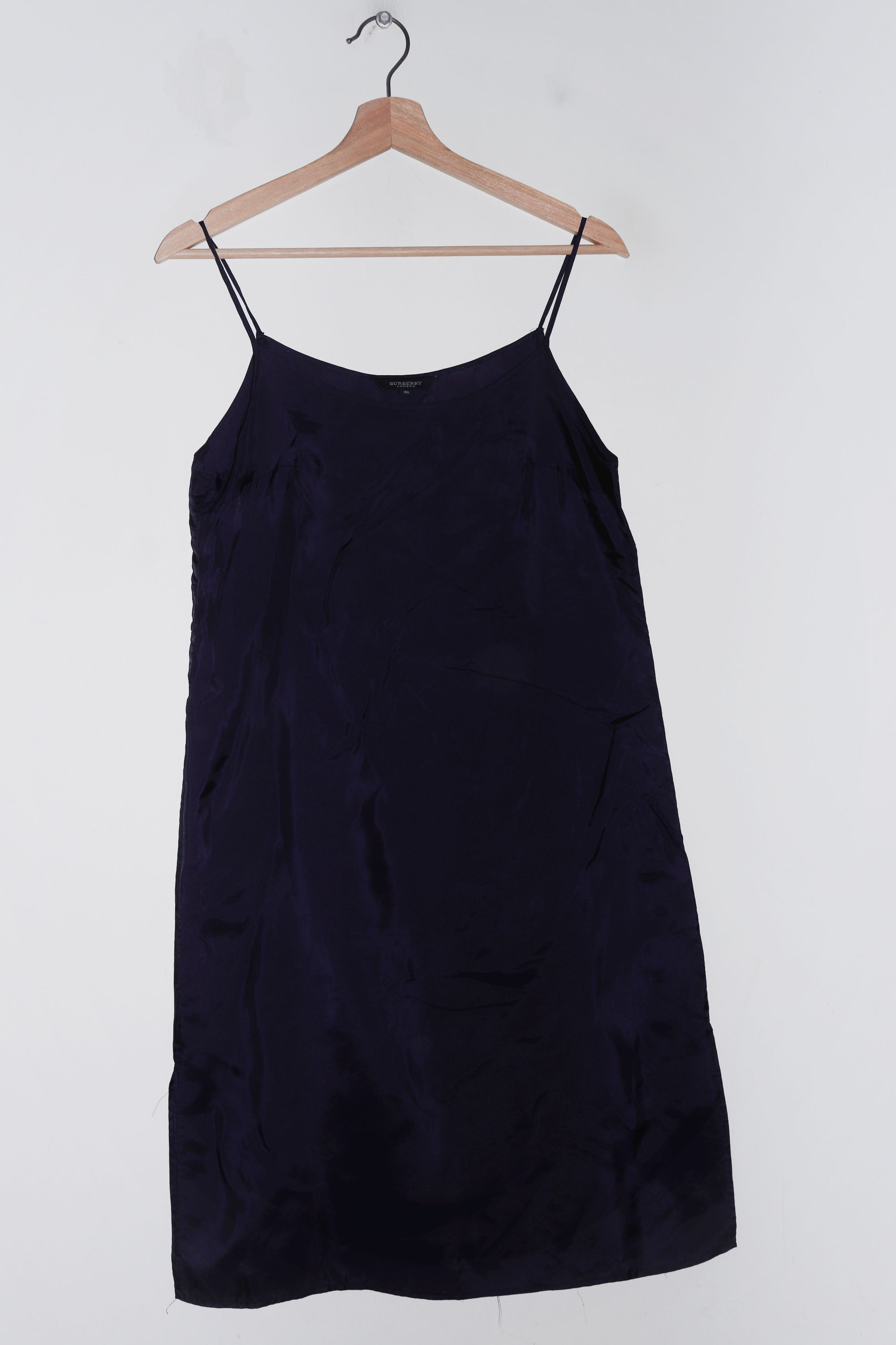 Vintage Burberry London Navy Silky Slip Dress (M)