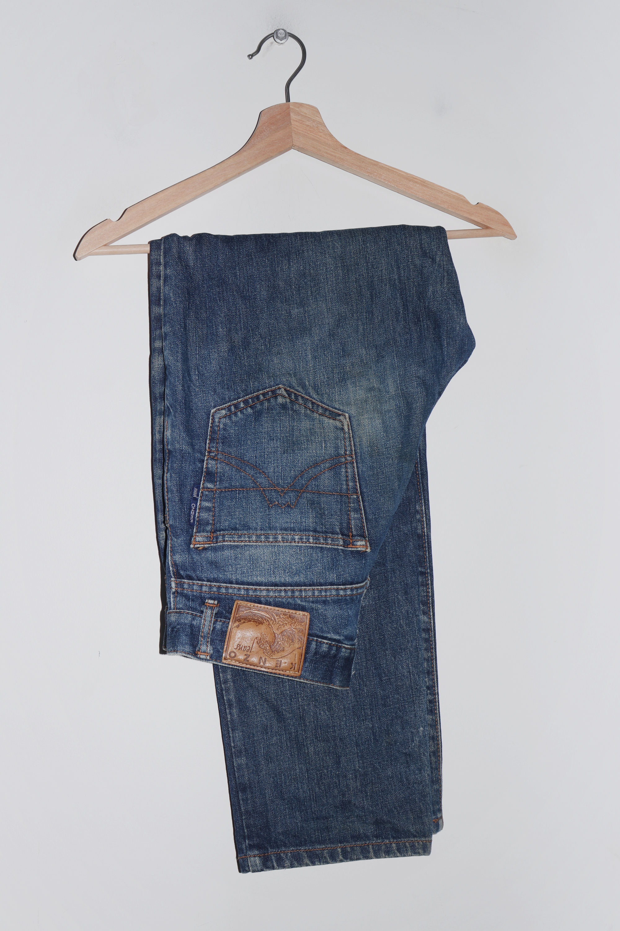 Vintage 90s Kenzo Jeans Leather Patch Thick Denim Jeans (28-30)