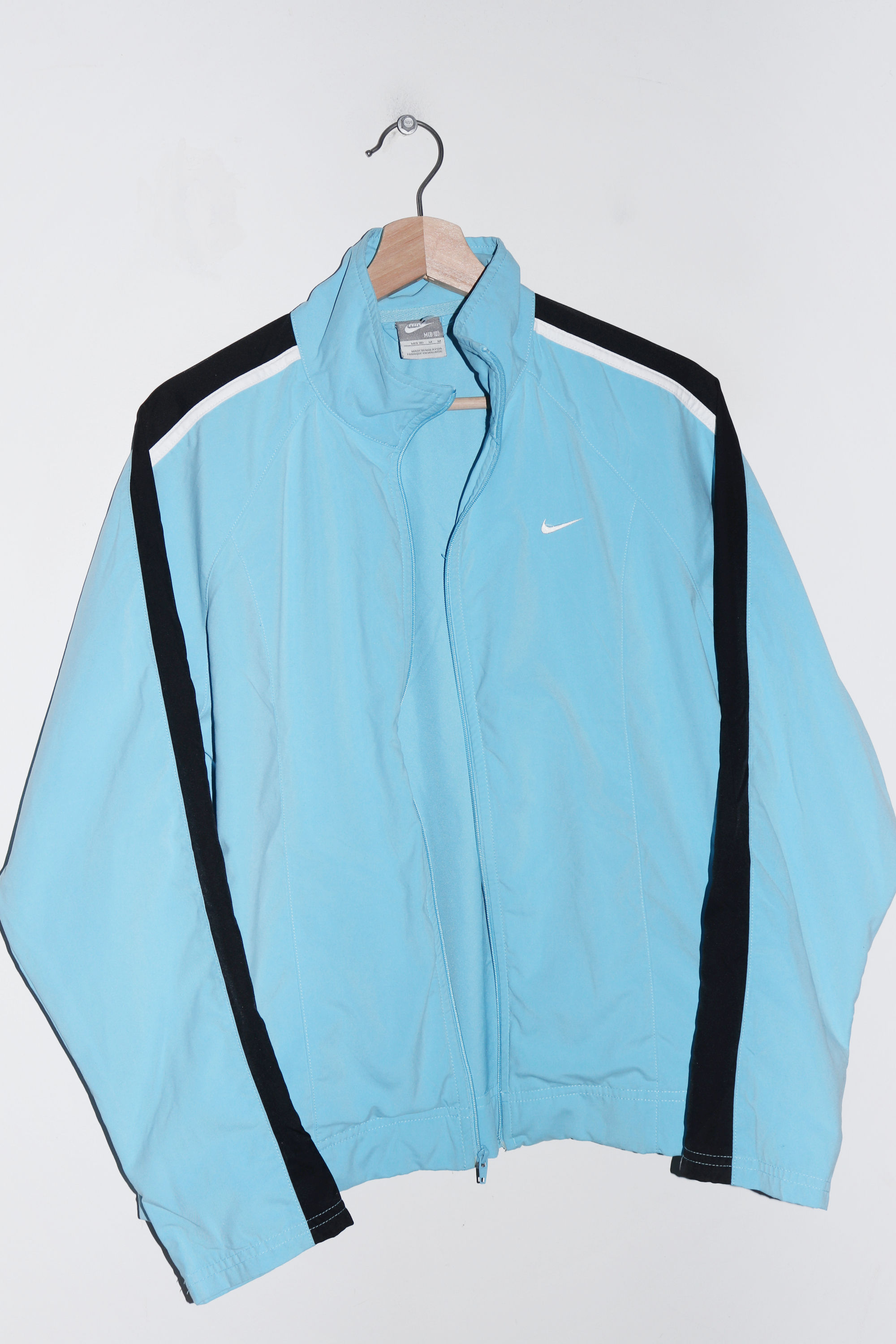 Vintage 2000s Nike Embroidered Mini Swoosh Ice Blue Track Jacket (M)